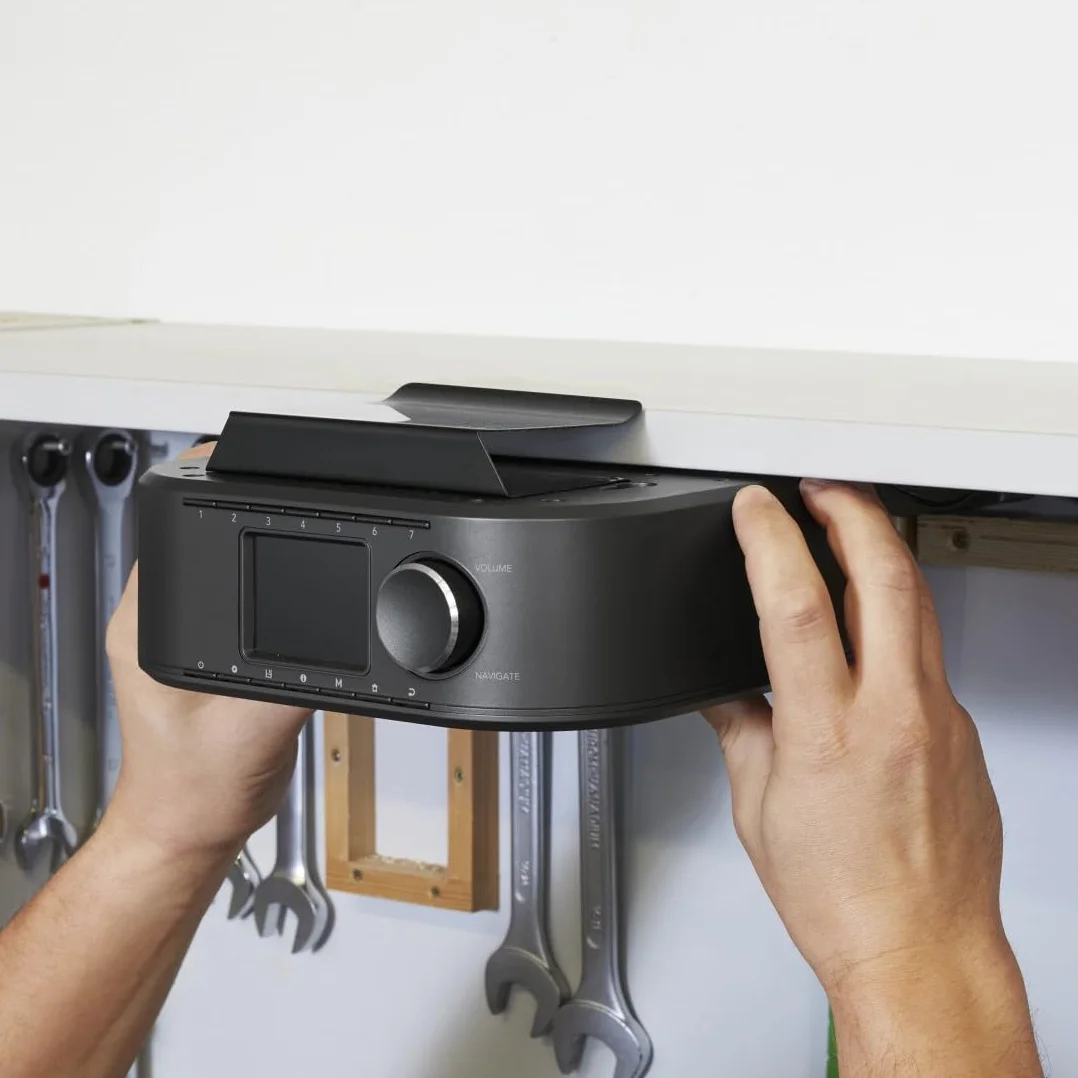 Hama Radio internetowe Hama DIR355BT DAB/DAB+, Bluetooth i Spotify (radio kuchenne FM, z wejściem AUX, z funkcją budzika i wyświetlaczem, radio podszafkowe z płytą montażową bez wiercenia), czarne
