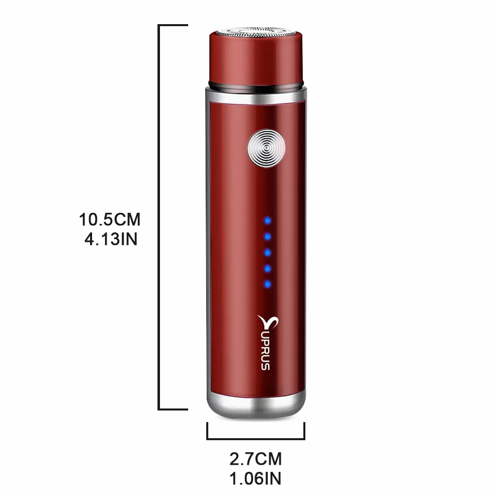 SUPRUS Damska golarka elektryczna z możliwością ponownego ładowania przez USB, do twarzy, brody, wąsów, ramion, nóg, pach, bikini, wskaźnik baterii, bezprzewodowa, czerwona