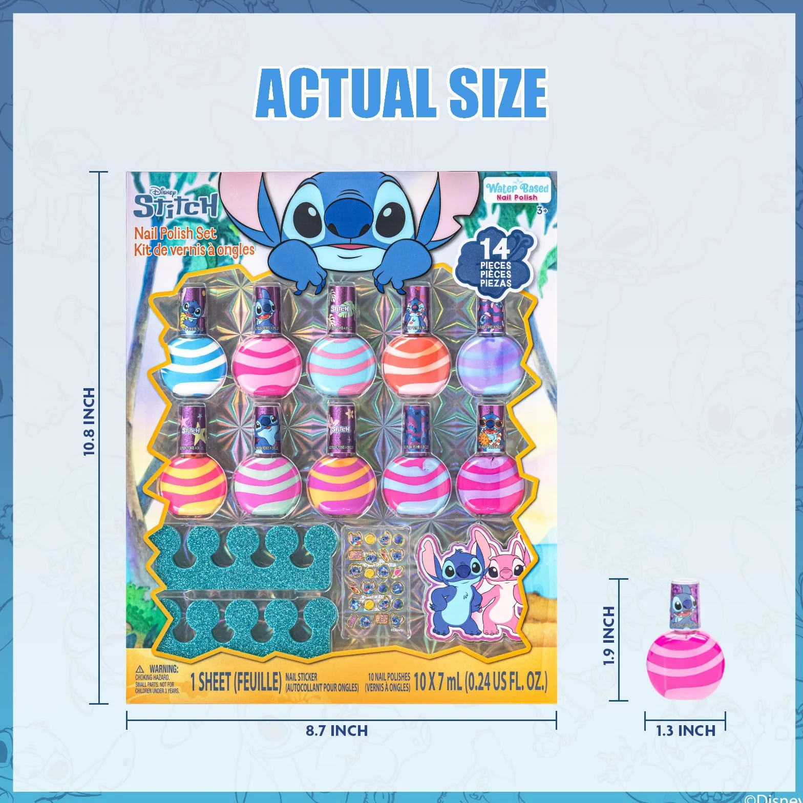 Stitch Zestaw Makijażu Dla Dzieci Błyszczyk i Lakier z Kufrem