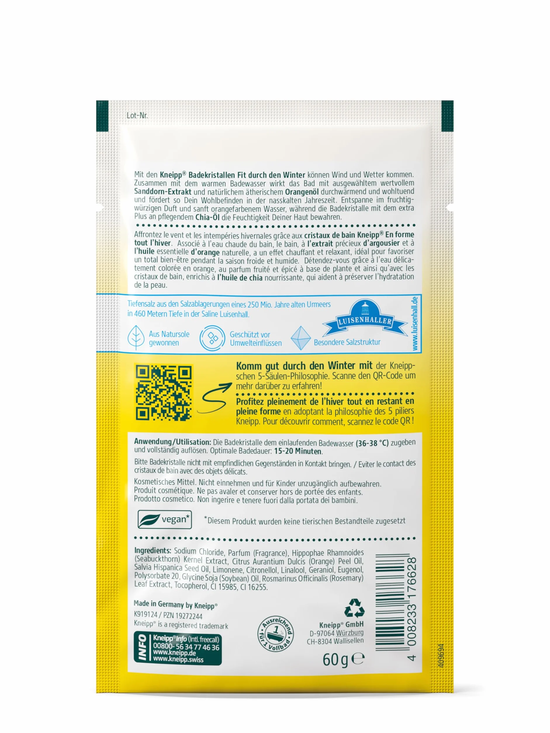 Kneipp Fit Durch Den Winter Sól do Kąpieli, Wielokolorowy, 60 g