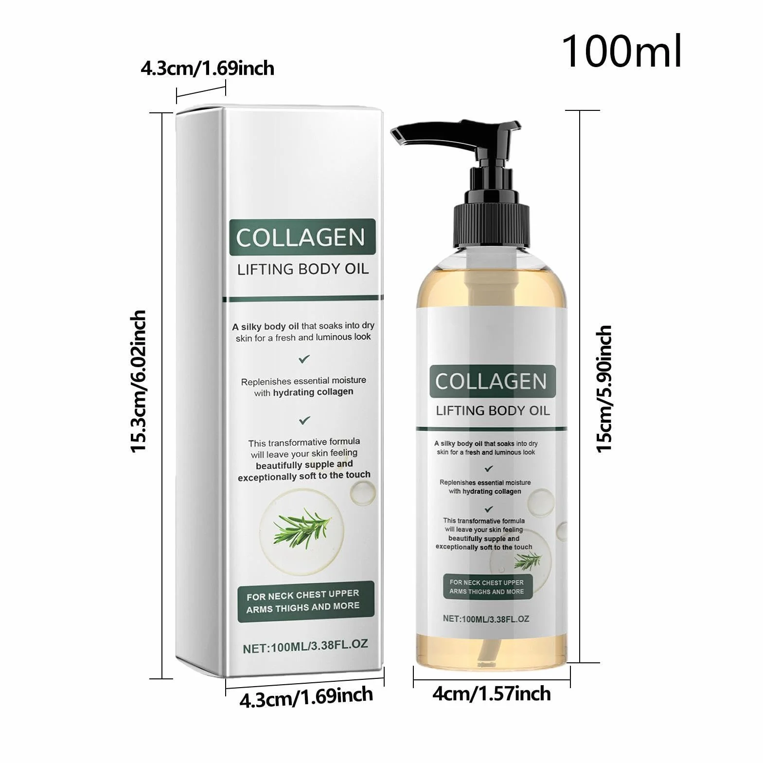 Skin Tightening Oil 100ml Non-Greasy Fast Absorbing Hydrating Body Oil for Women