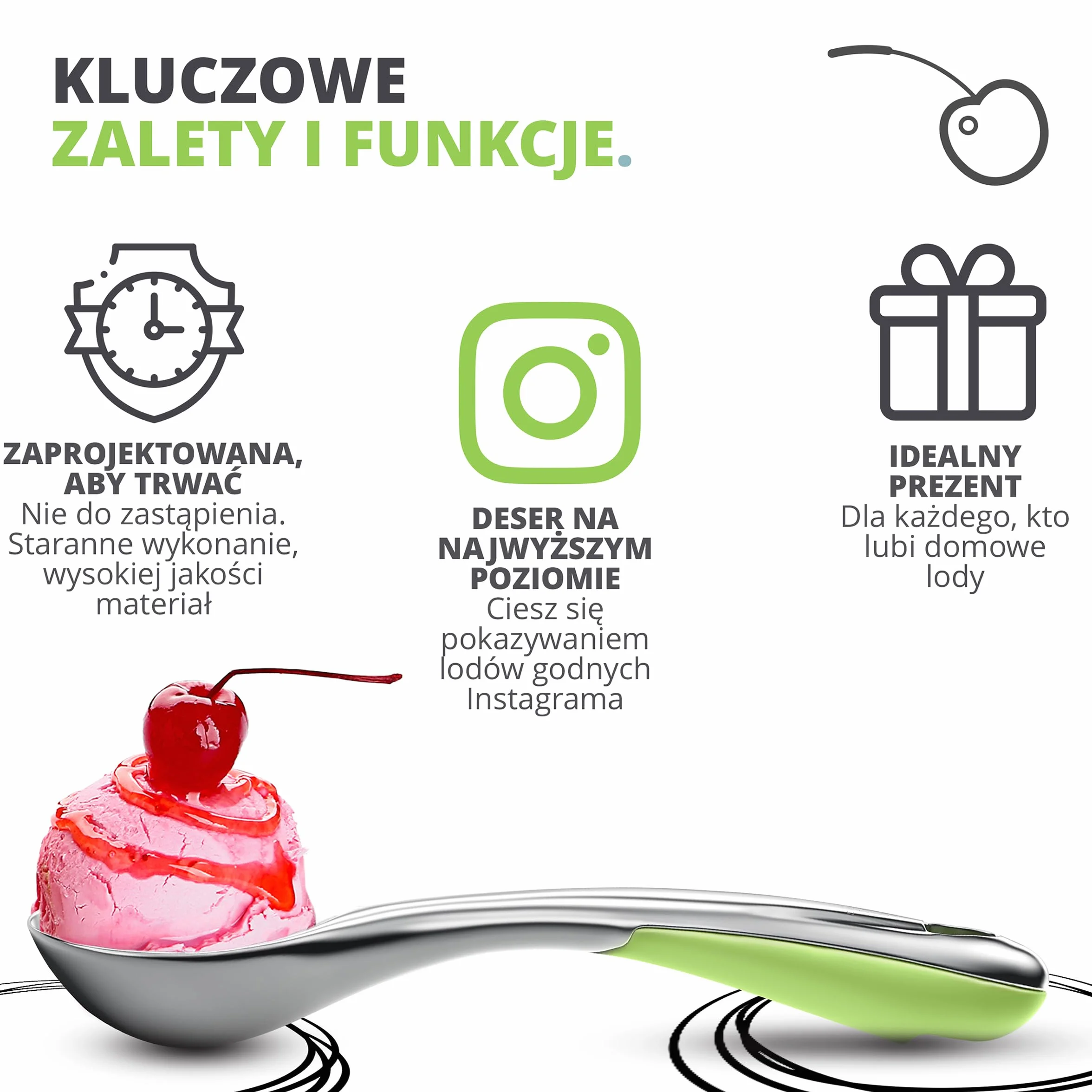 Gałkownica do Lodów ze Stali Nierdzewnej – Ergonomiczny Uchwyt