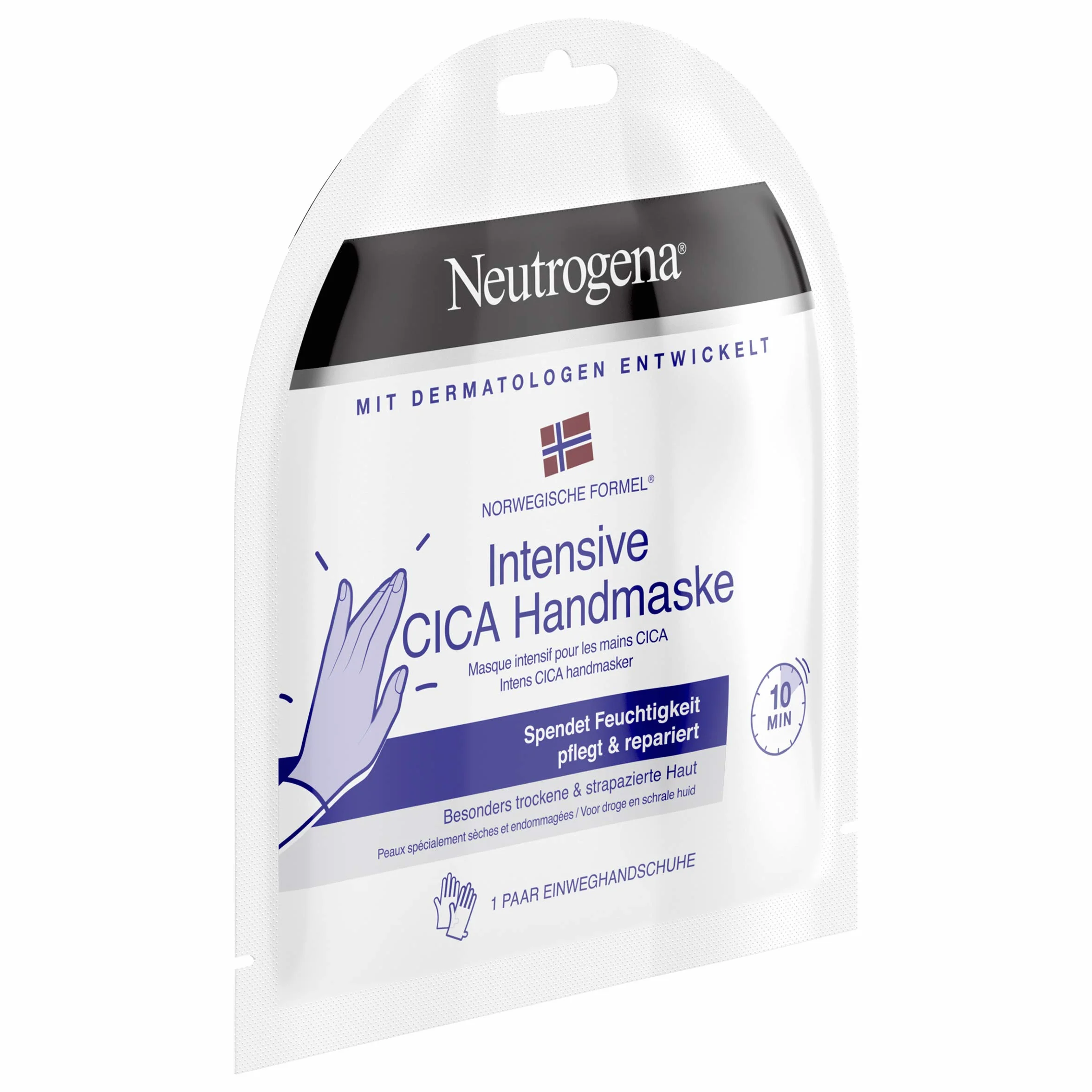 Neutrogena Intensywna maska do rąk CICA, 1 para jednorazowych rękawiczek z kremem do rąk, wyjątkowo suche dłonie