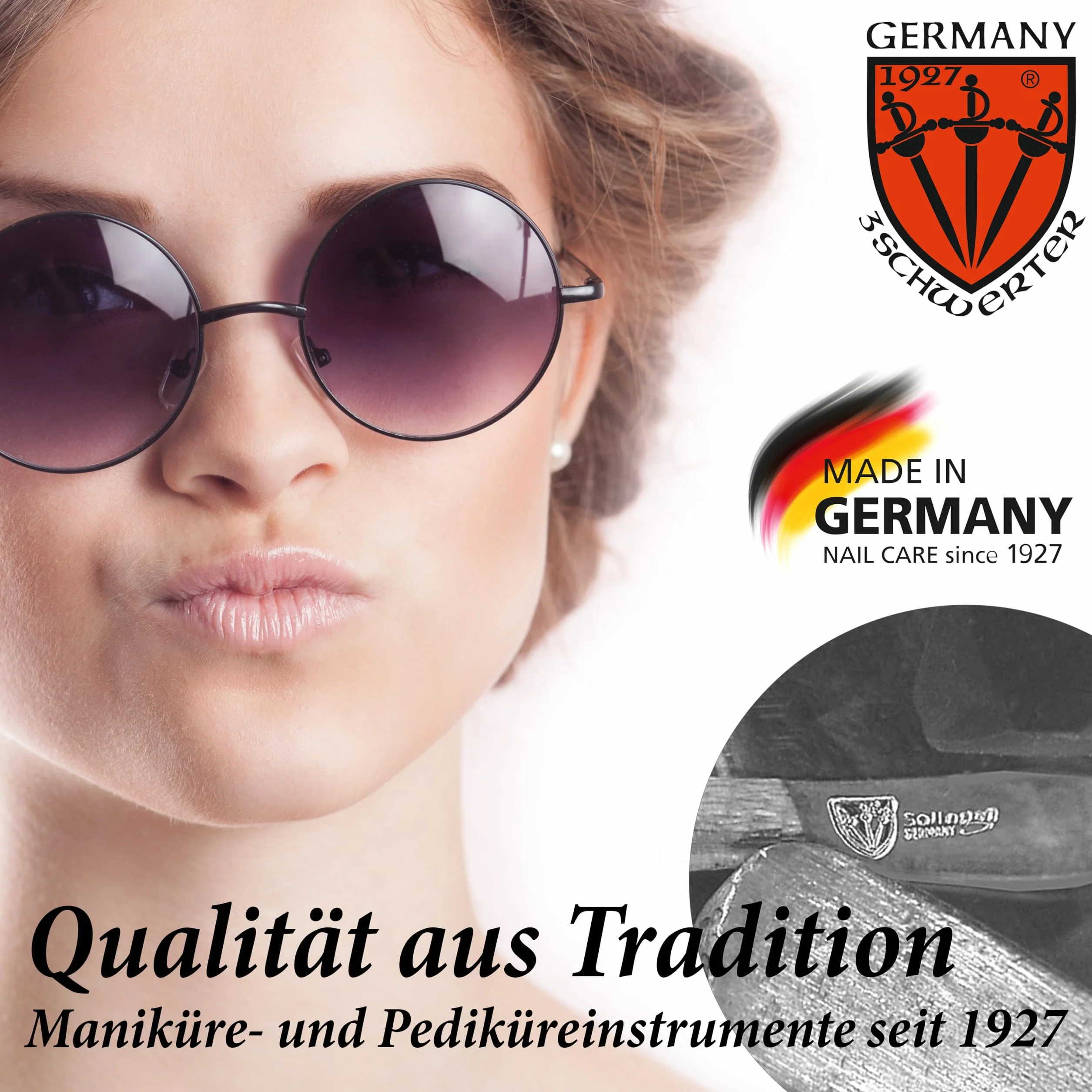 DREI SCHWERTER - Nóż do usuwania skórek z ostrzem w kształcie litery V (1 sztuka) – markowa jakość – Made in Germany