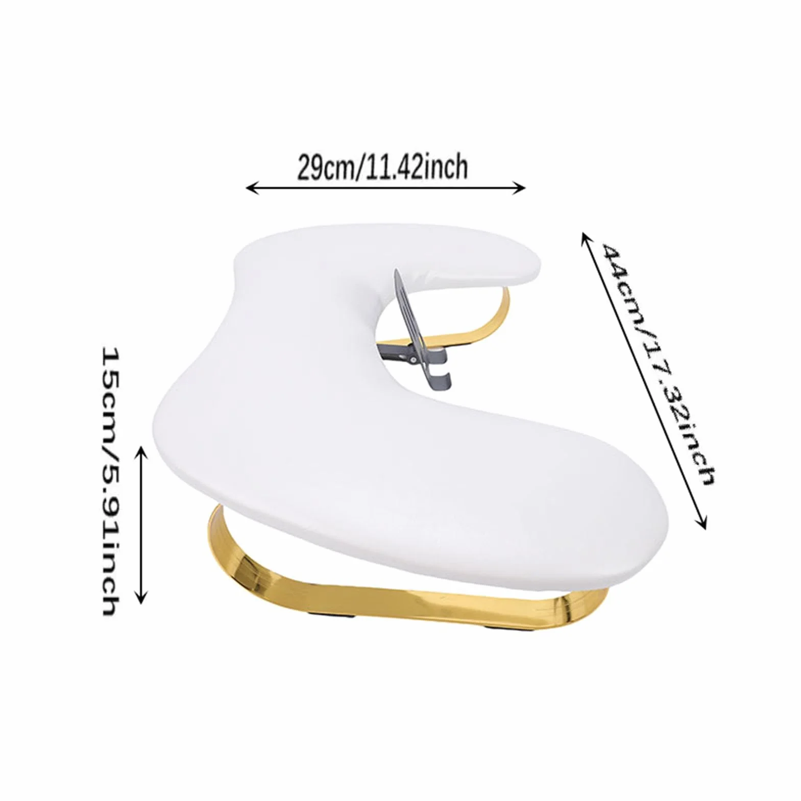 Goshyda Podłokietnik do Manicure w Kształcie Litery U do Paznokci Tech, Ergonomiczny Podłokietnik Paznokci z Regulowanym Uchwytem na Telefon (WHITE)