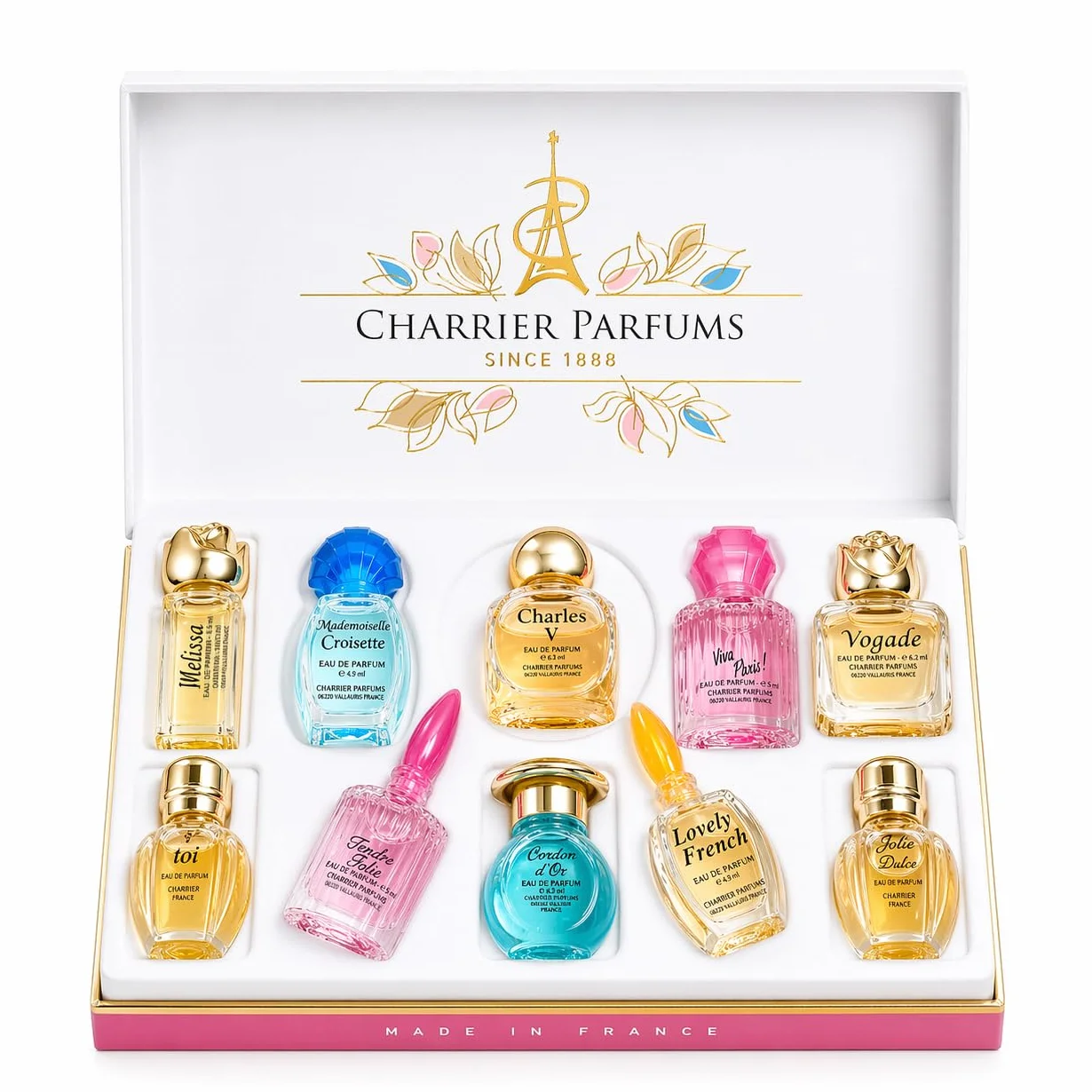 Charrier Perfums kolekcja 10 miniaturowych wod perfumowych łącznie 58,8 ml
