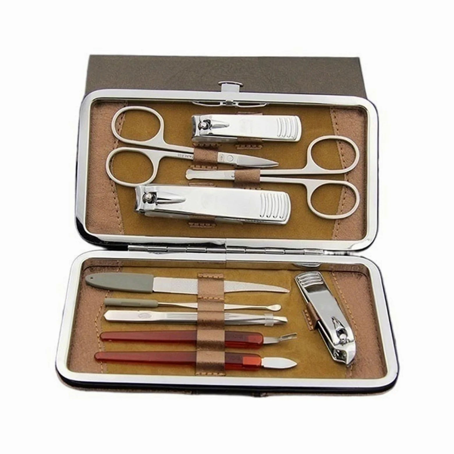 Zestaw do manicure, zestaw do manicure, zestaw obcinaczy do paznokci, 10 szt. profesjonalnych zestawów do manicure ze stali nierdzewnej, osobiste przenośne narzędzia do pielęgnacji paznokci z luksuso