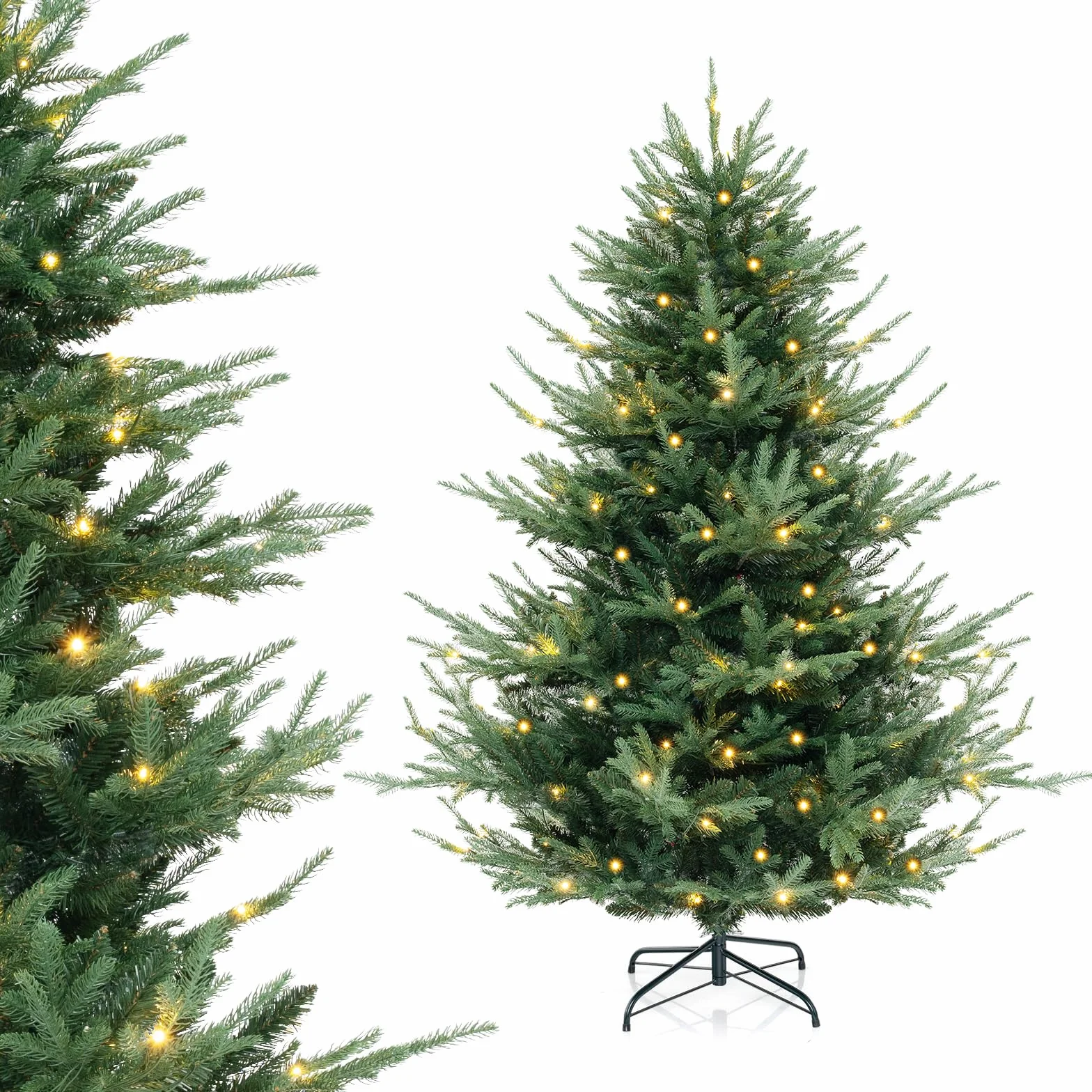 COSTWAY Sztuczna choinka 180 cm LED 240 diod ciepła biel 8 trybów
