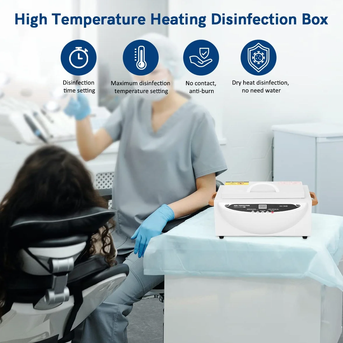 Xverycan 500W Sterylizator gorącego powietrza Dezynfekcja, 250℃ Sterylizator ciepła w wysokiej temperaturze, małe sterylizatory do narzędzi do paznokci, narzędzia kosmetyczne, narzędzia fryzjerskie
