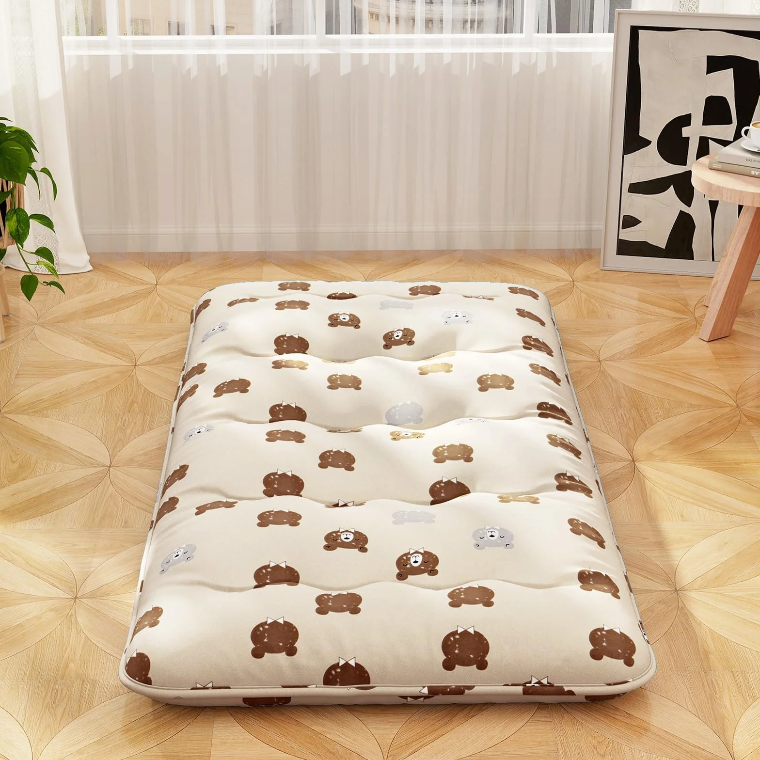 COSTWAY Japoński materac futon składany 90x200 cm z poszewką do prania