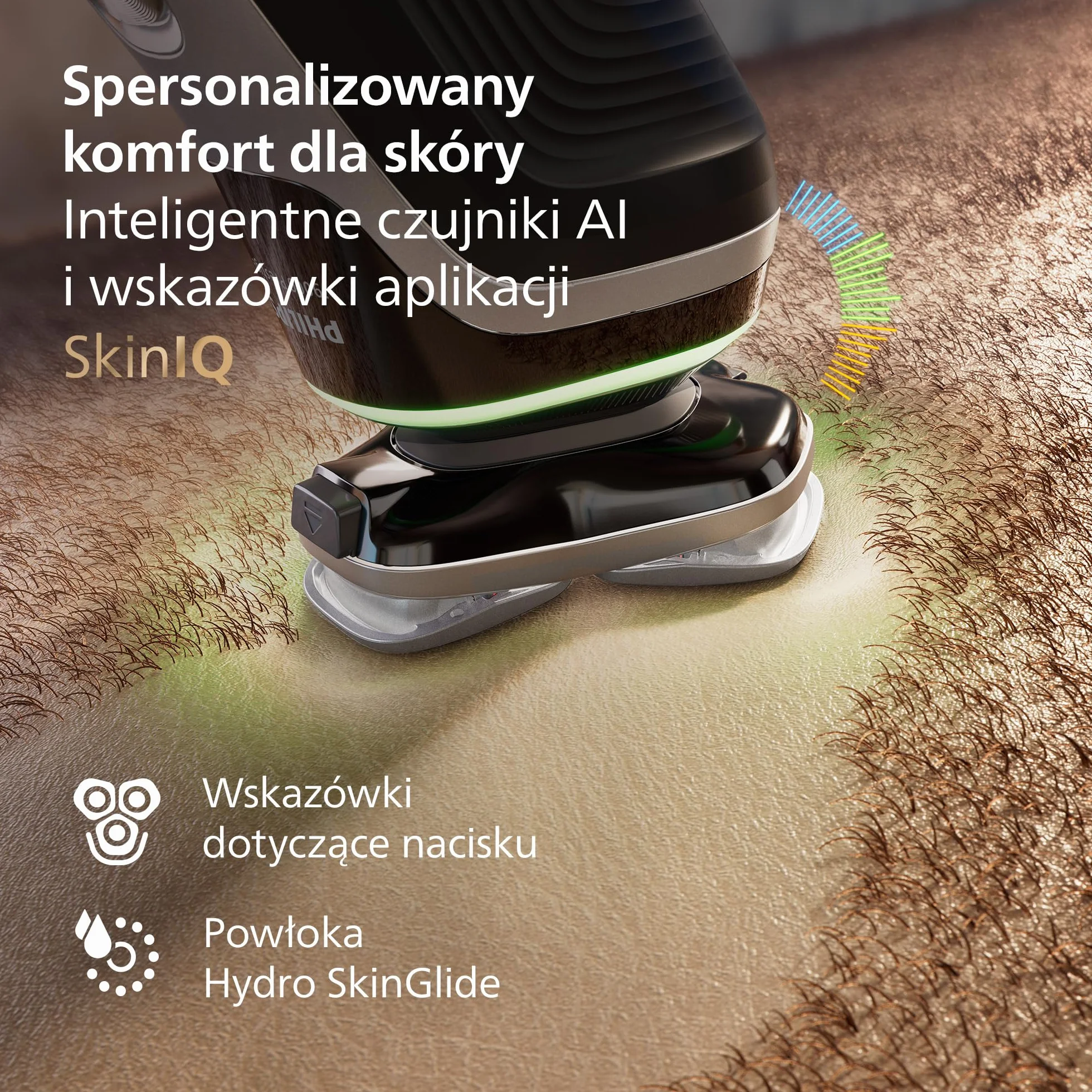 Philips Shaver i9000 Prestige, golarka elektryczna do golenia na sucho i mokro z technologią Skin IQ, System Triple Lift & Cut, podwójne ostrza SteelPrecision 360º, stylizator brody, Model XP9204/33