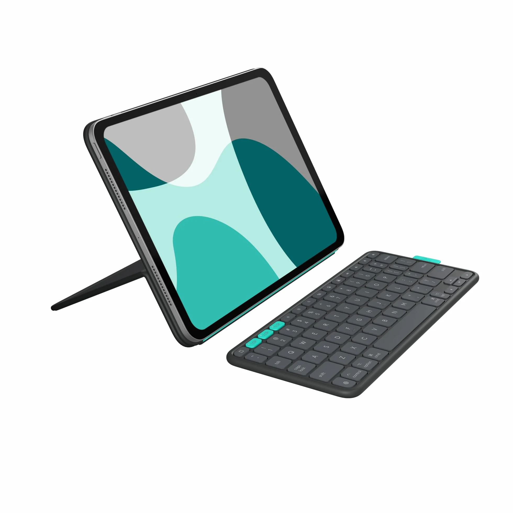Logitech Flip Folio, etui z klawiaturą do iPada Pro 11 cali (M4 i M5) i iPada Air 11 cali (M2 i M3) (5. generacja — 2024) – chowane etui ochronne do obsługi wielu urządzeń, QWERTY US INT'L – grafitowe