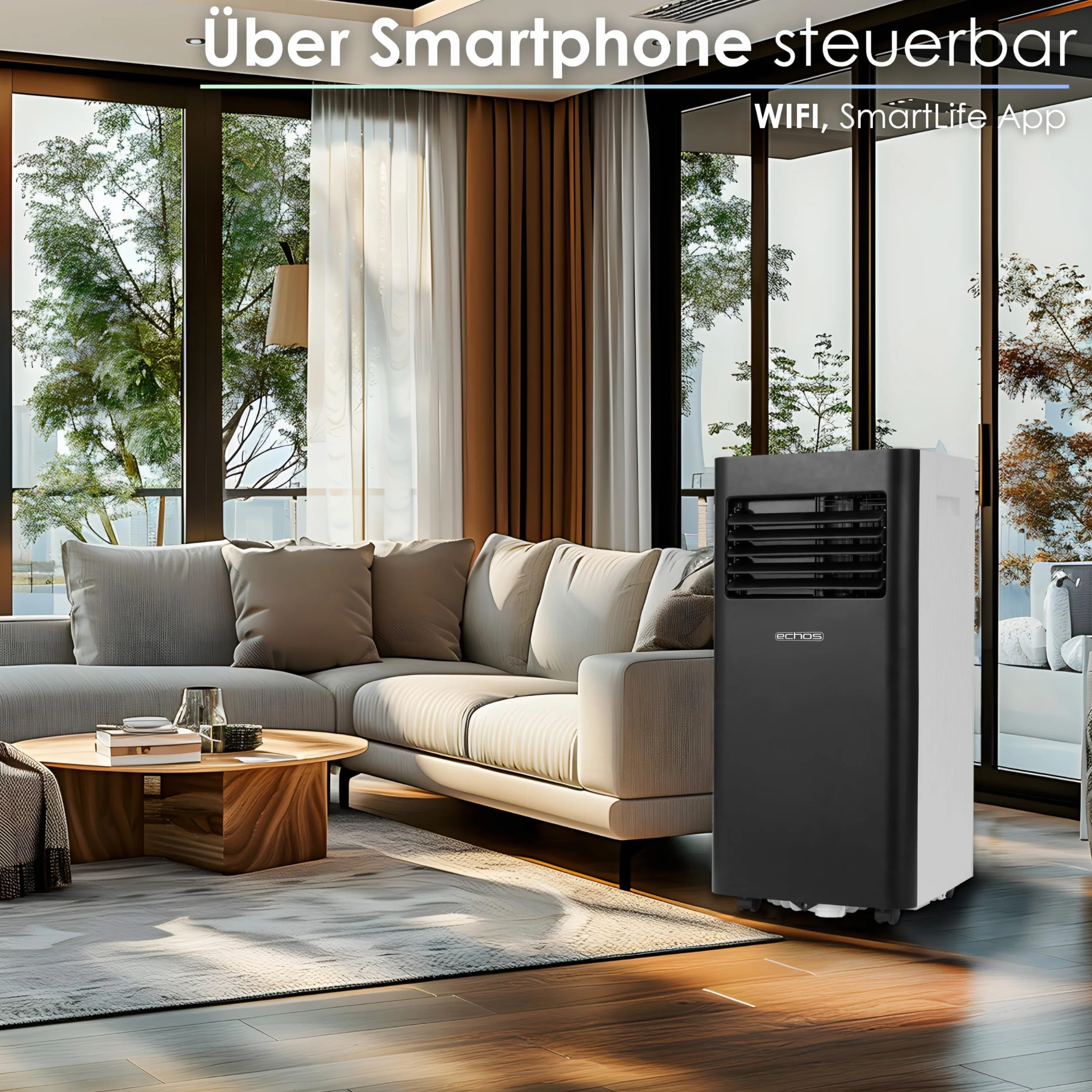 Klimatyzator przenośny 3 w 1 9000 BTU WIFI z pilotem 24h timer