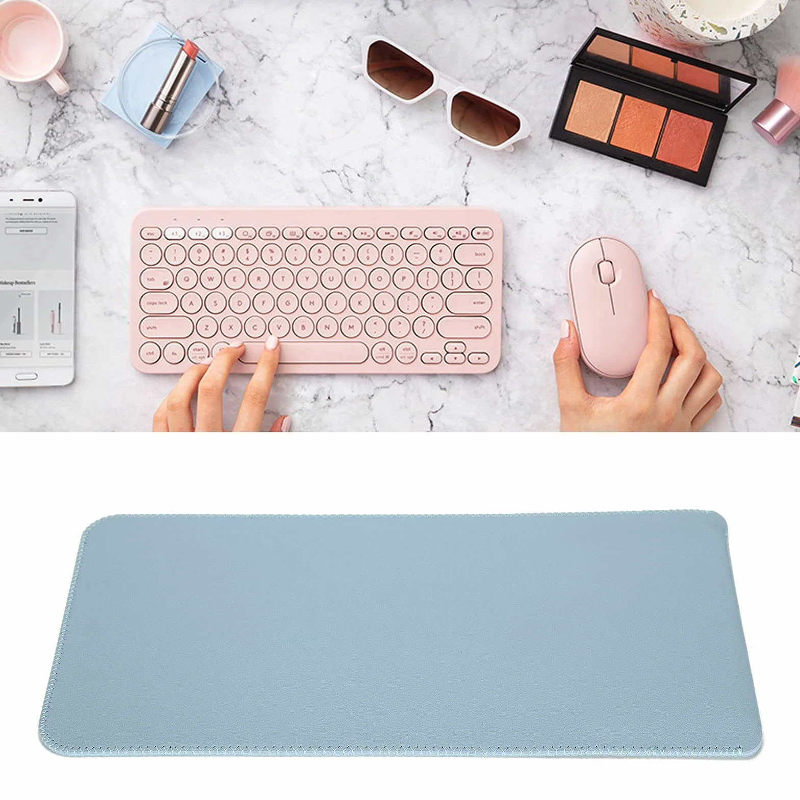 Etui na klawiaturę Logitech K380, przenośne, przenośne, pyłoszczelne etui ochronne na klawiaturę, ze sztucznej skóry (niebieskie)