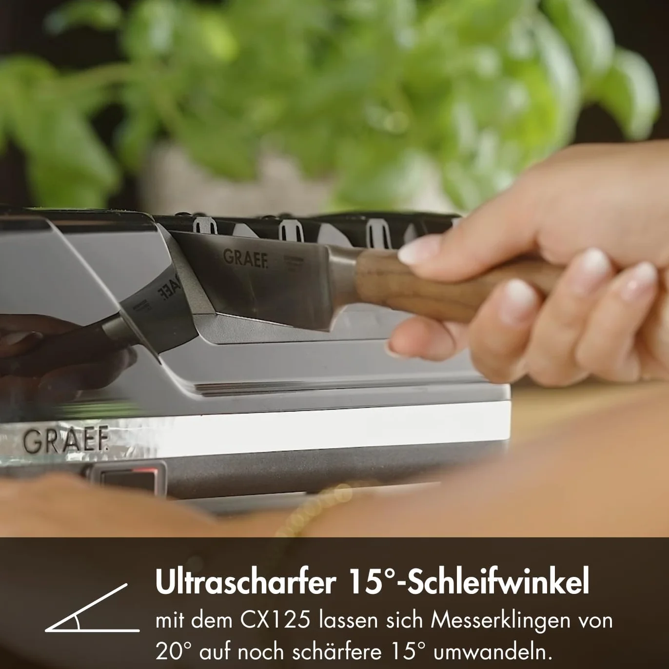 Graef Ostrzałka do noży CX125 kąt szlifowania 15° czarna