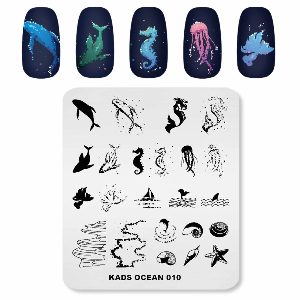 Nail Art Stamping Tablice Obraz z motywami syreny oceanu do druku manicure narzędzia transferowe