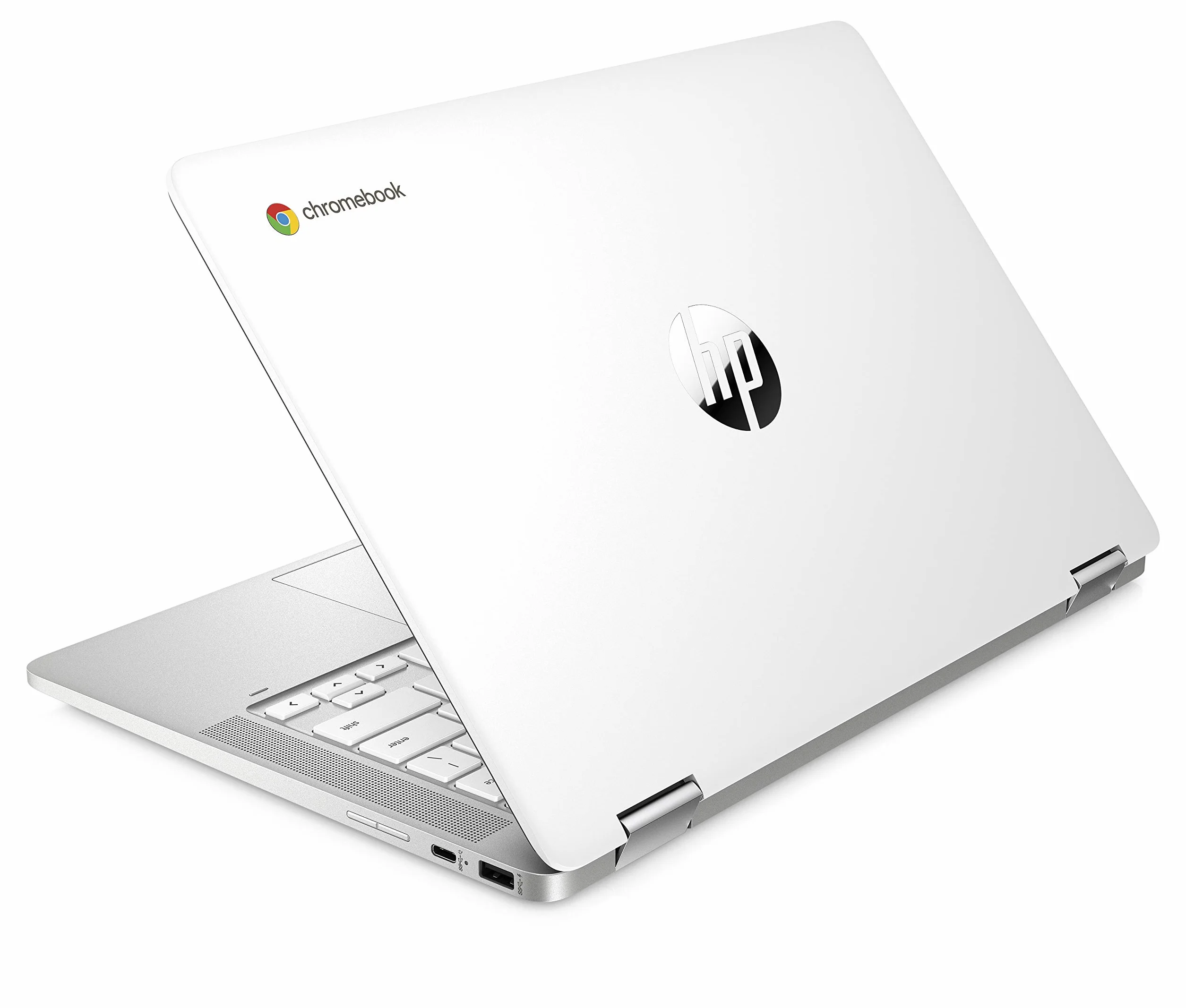 HP Chromebook x360 Laptop, 14" ekran dotykowy, Intel Celeron N4120, 4 GB DDR4 RAM, 64 GB eMMC, Intel UHD Graphics 600, system operacyjny ChromeOS, klawiatura QWERTZ, Germini, Biały ceramiczny