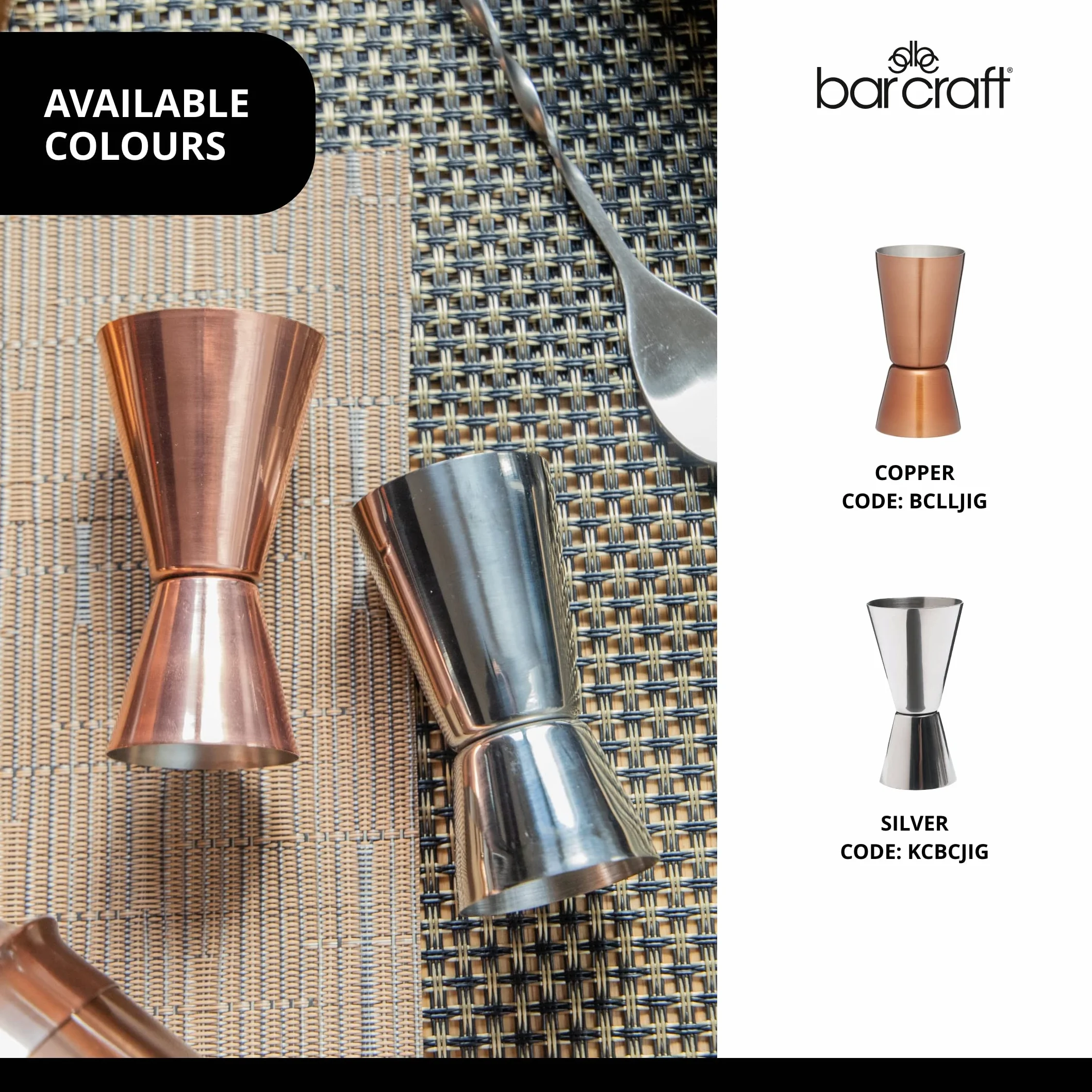 BarCraft Dwustronny Jigger Miarka Barmańska Stal Nierdzewna 25 ml/50 ml 12x17x22 cm