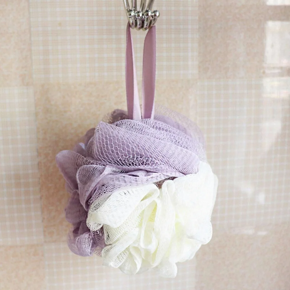 Złuszczająca myjka Myjka Szczotka do ciała Gąbka do ciała Gąbka pod prysznic Loofah Gąbka do kąpieli Pufa Siatkowa kulka Złuszczający ręcznik złuszczający Premium Scrubber (kolor: B) (A)