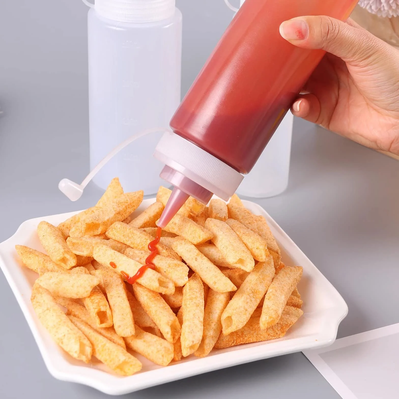 Gvolatee Squeeze Bottle 240 ml plastiku biały 4pcs
