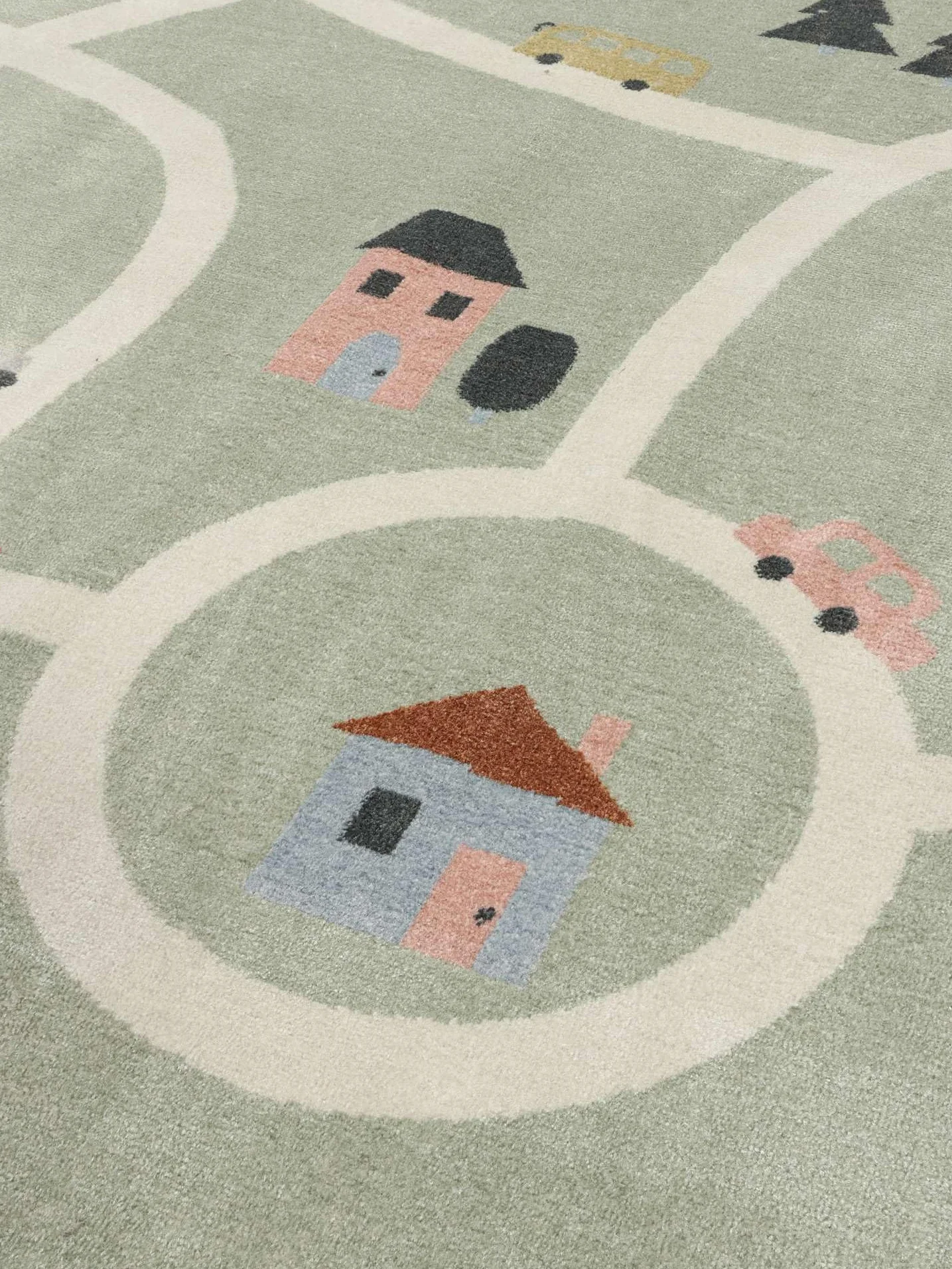 RugVista Road map Dywan dziecięcy 100 x 160 cm Prostokąt Zielony/Multi