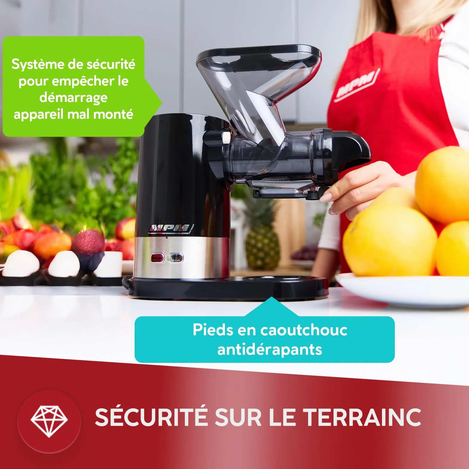 Sokowirówka MPM MSO-17 Slow Juicer 450 W stal nierdzewna