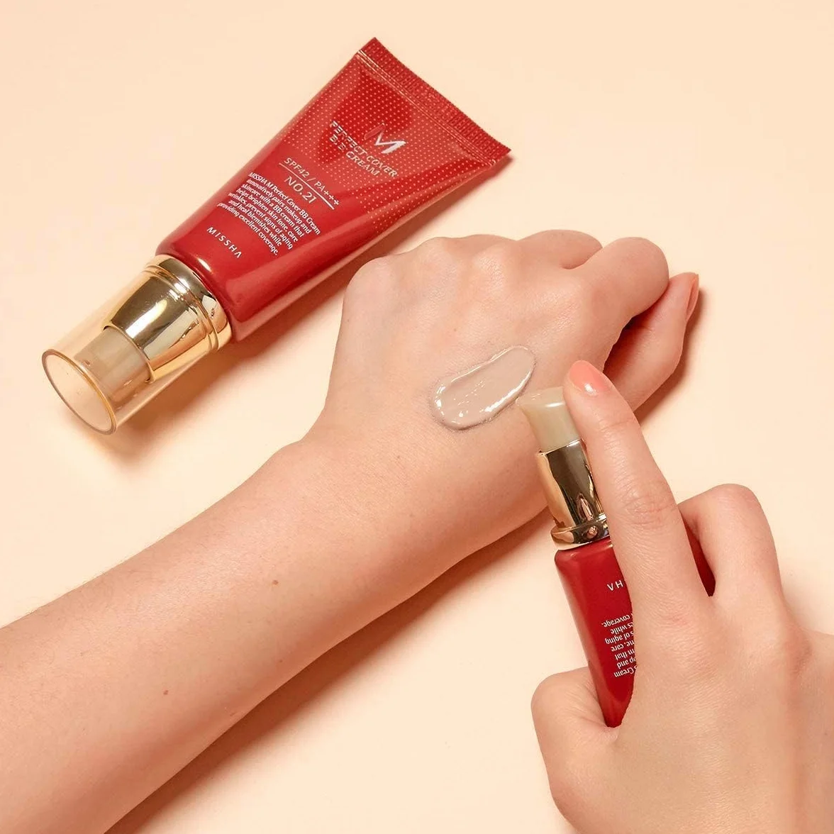 MISSHA - Perfect Cover BB Cream 20 ml | odcień #23 Natural Beige | ochrona przed słońcem SPF 42 PA +++ | wilgoć i doskonałe pokrycie, wielokolorowy, 10 g (1 sztuka)