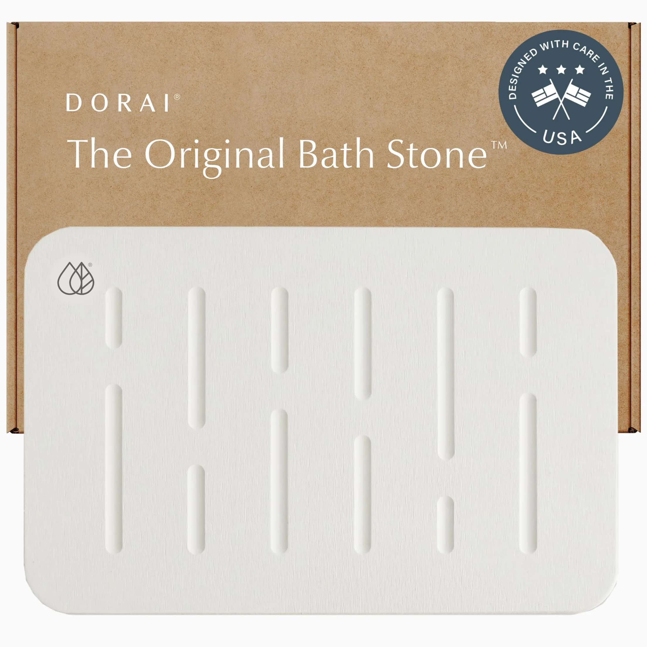 Dorai Home Bath Stone Mat 23.6"x15.4" Diatomite Quick-Dry Non-Slip Rain Sandstone