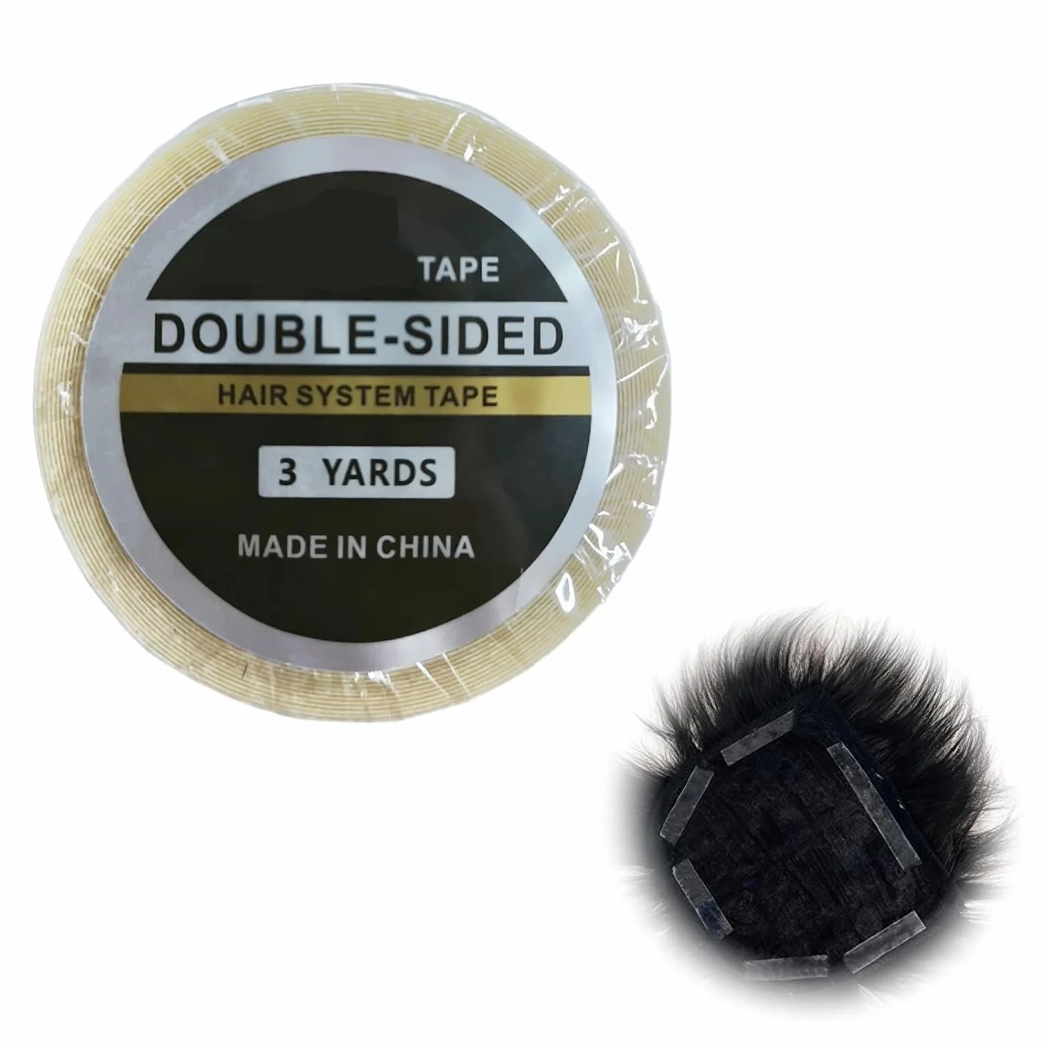 Dwustronna taśma klejąca kompatybilna z przedłużaniem włosów, rolka 3 Yards × 8 mm Extra mocna do peruk, koronki z przodu i sztucznych włosów, trwałe mocowanie przezroczyste