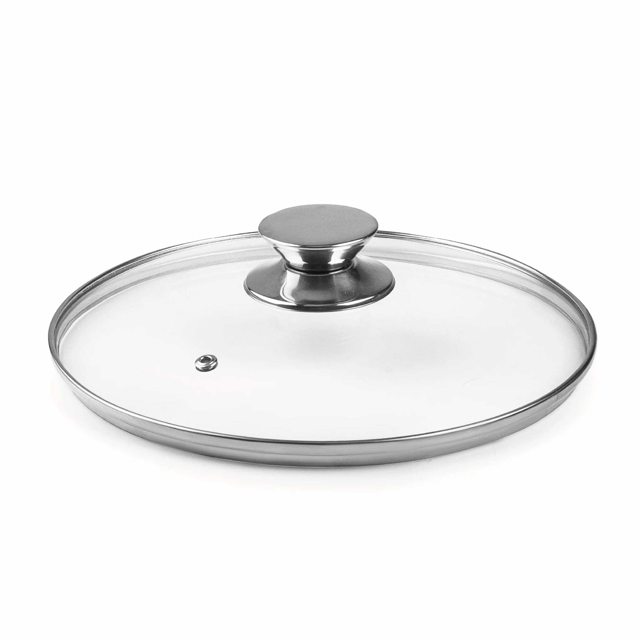 Ibili, 971620, szklana pokrywka z uchwytem ze stali nierdzewnej, 20 cm