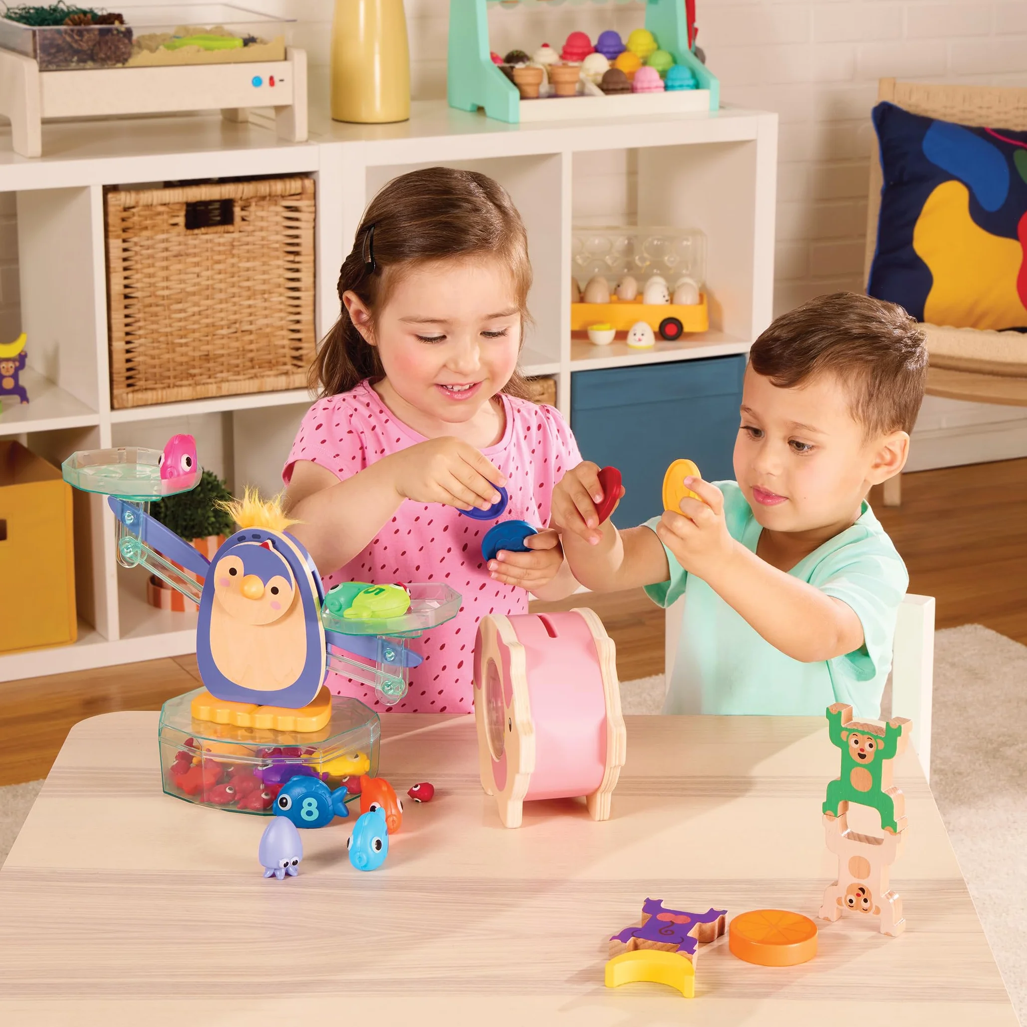 Zabawka silnikowa - Save & Count Piggy Bank - Edukacyjne kolorowe zabawki do liczenia i matematyki dla dzieci, od 18 miesięcy
