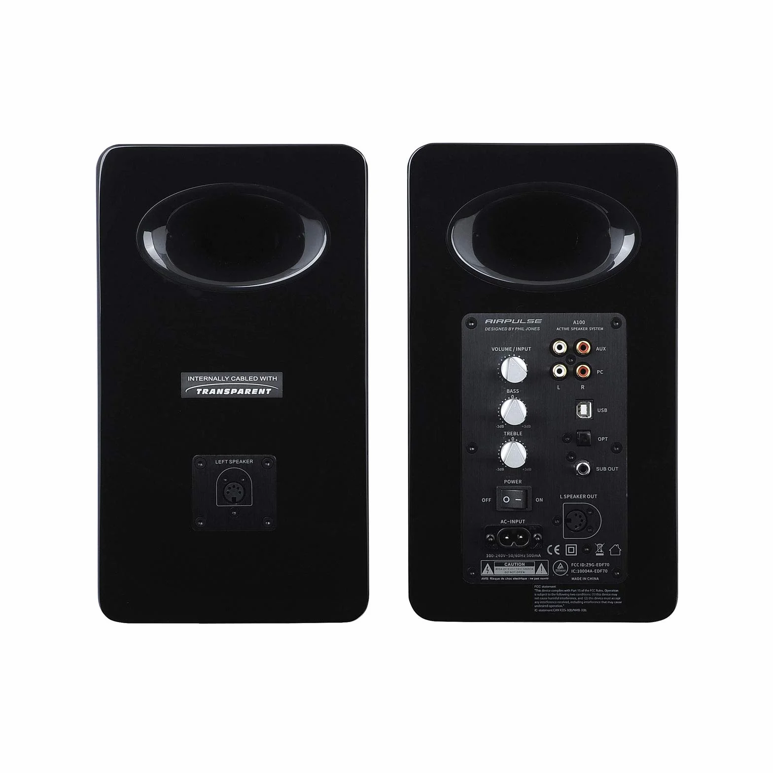 Airpulse A100 2.0 aktywne głośniki biblioteczne Bluetooth i wejście optyczne 100 W - wbudowany wzmacniacz, wyjście subwoofera, pilot na podczerwień czarny