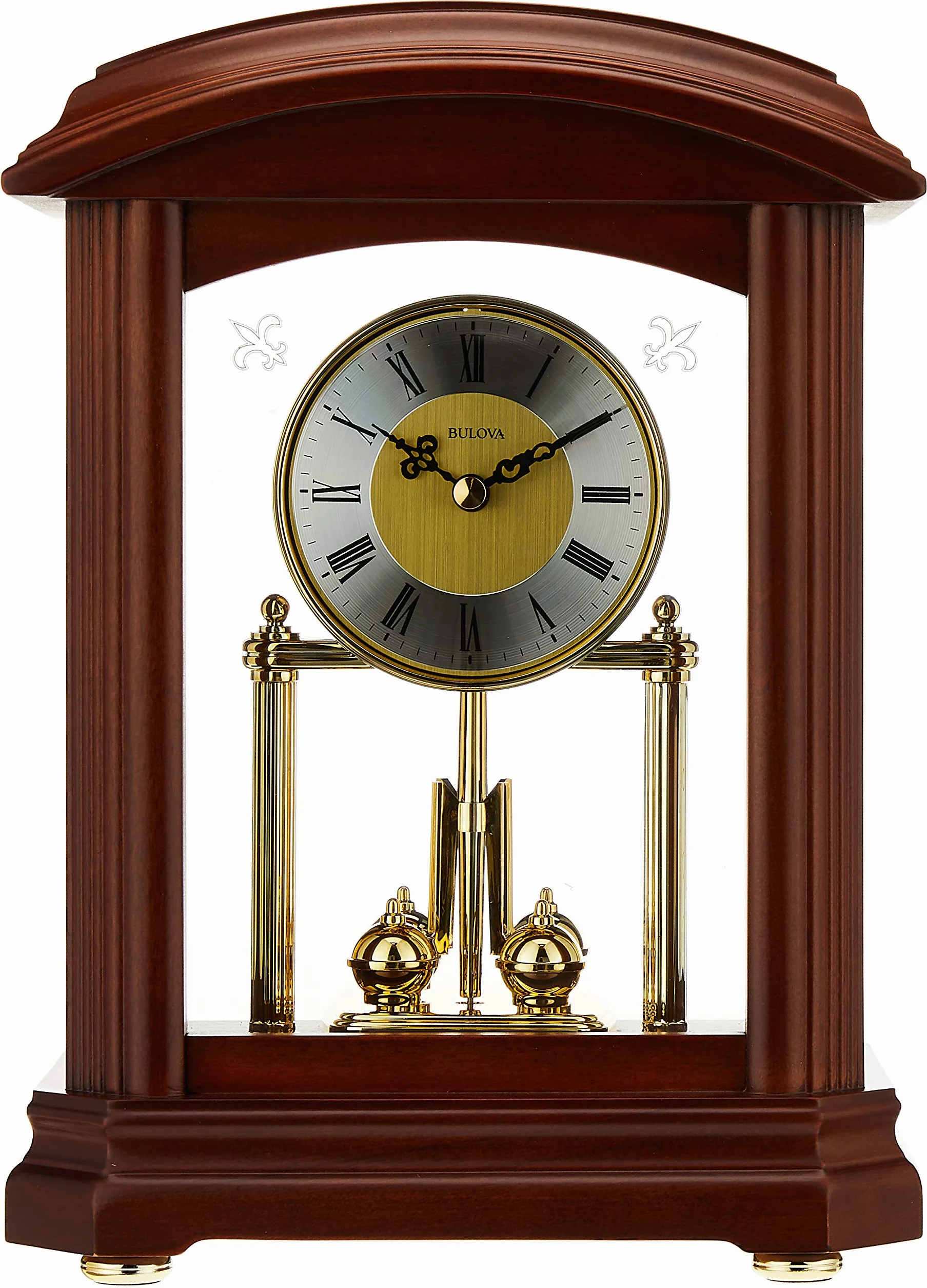 Bulova B1848 Zegar Nordale, wykończenie orzechowe