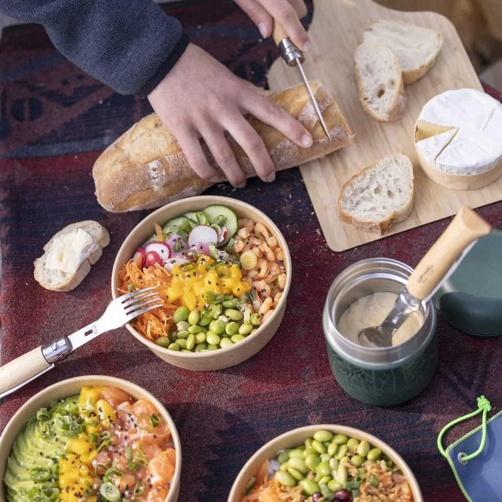 Opinel PICNIC PLUS 3-częściowy zestaw do noża nr 08, widelec i łyżka 10,5 cm