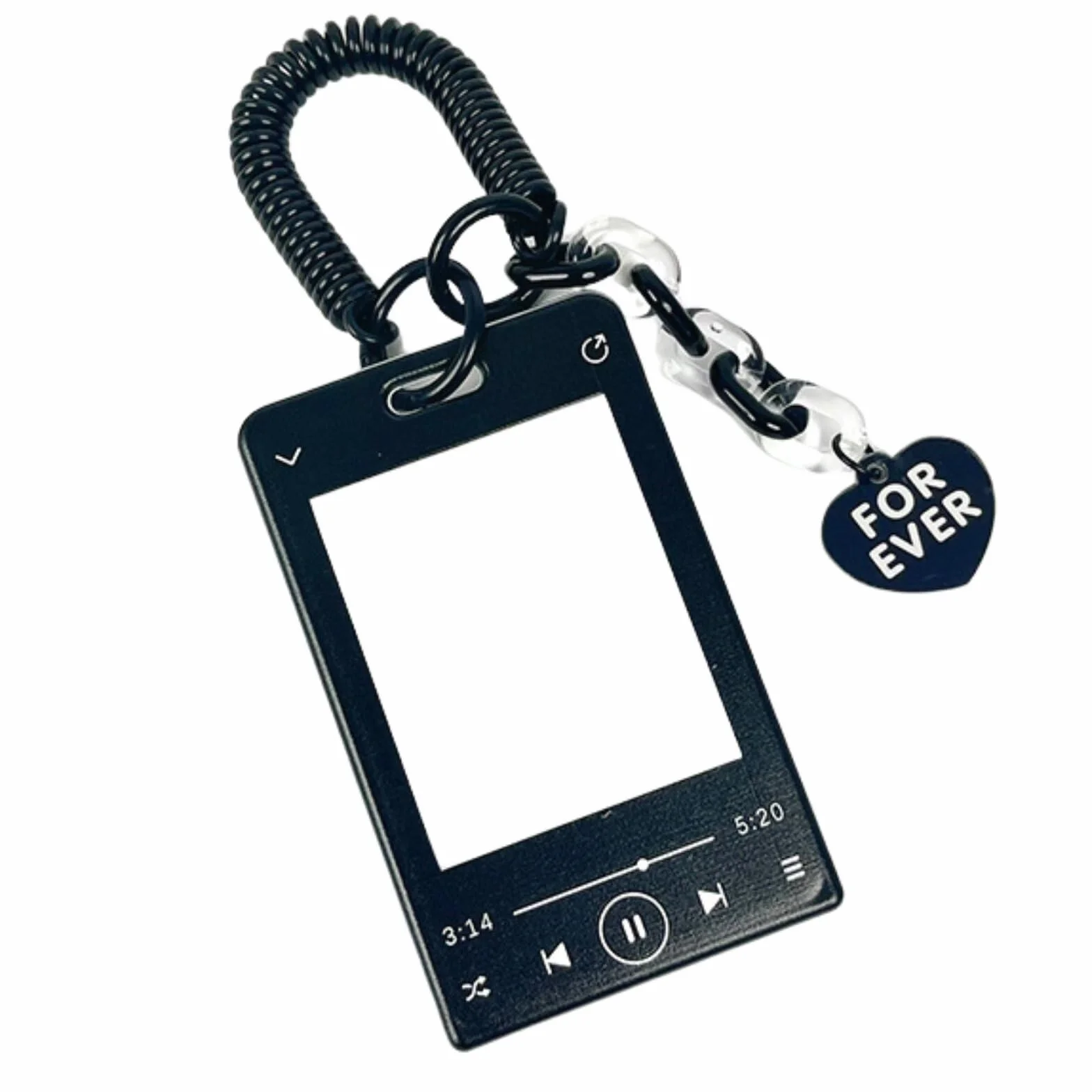 Odtwarzacz muzyczny Kpop, uchwyt na fotokartkę, akrylowe etui na karty, ramki na zdjęcia, górne ładowarki na karty, 7 x 10 cm, uchwyt na karty fotograficzne, brelok Kpop, album Kpop, czarny