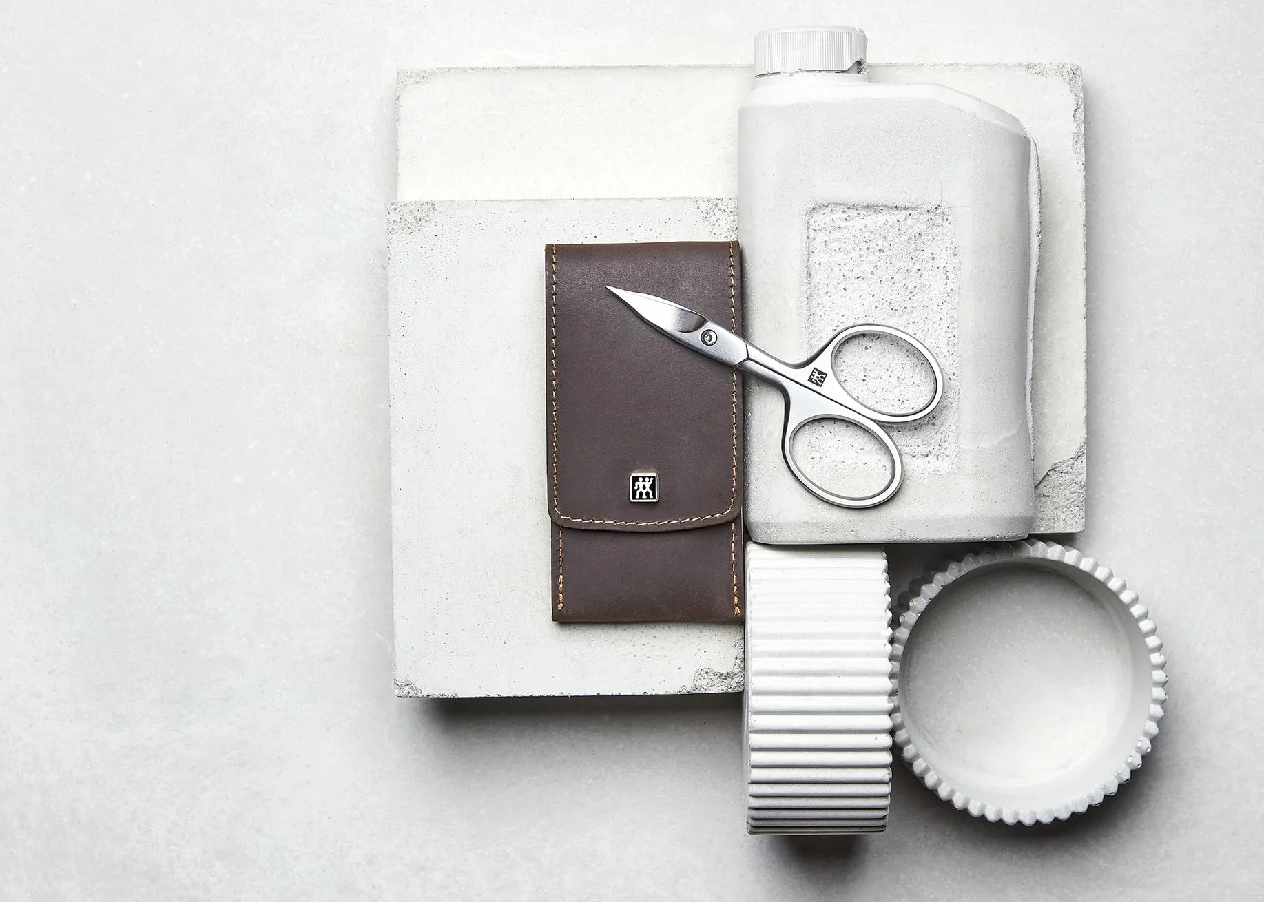 ZWILLING Zestaw do manicure (3 części, pielęgnacja paznokci i pedicure, etui z prawdziwej skóry, precyzyjny, z kombinowanymi nożyczkami do paznokci), premium, brązowy