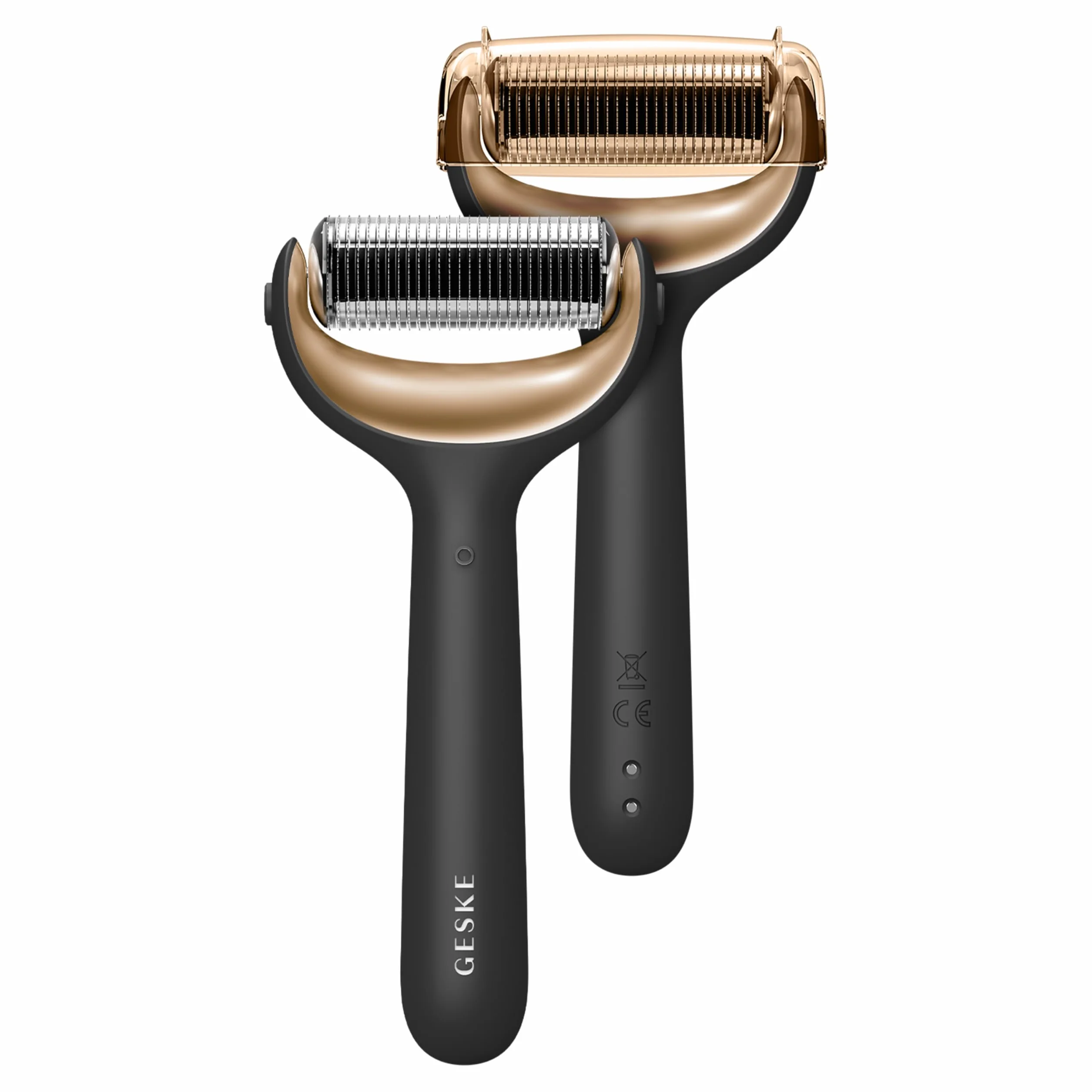 GESKE | Roller do twarzy i ciała z mikroigłami SmartAppGuided™ | 9 w 1 | Derma Roller | z kwarcem różowym | Elektryczny roller | mikronakłuwanie | Urządzenie do mikronakłuwania | wałek igłowy