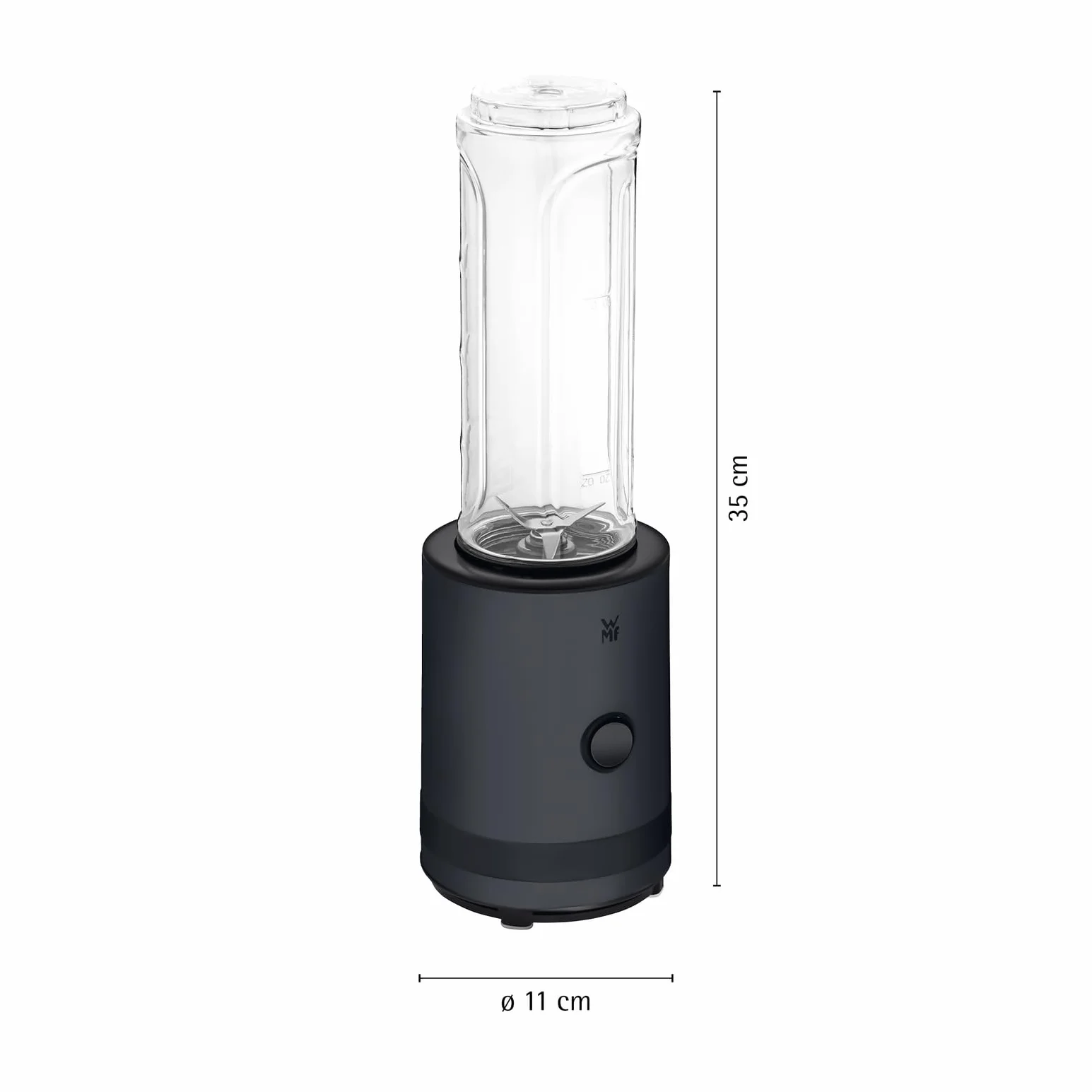 WMF Küchenminis Smoothie-to-go, mikser stojący 300 W, stal nierdzewna, czarny, 0,6 l