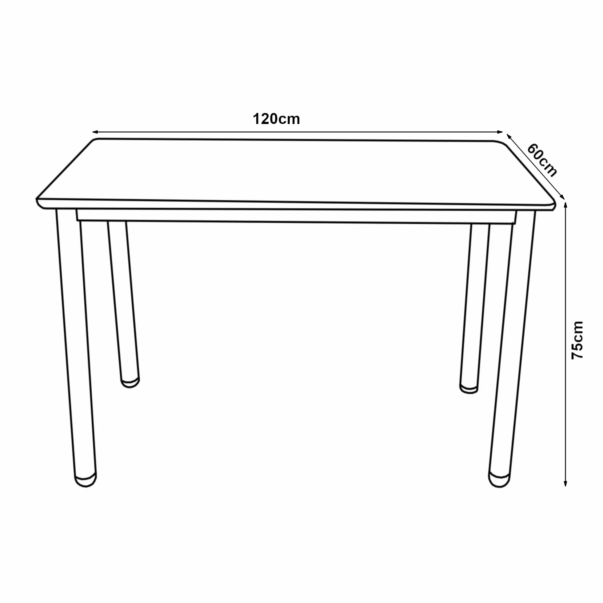 Stół do jadalni Tammela 120 x 60 cm prostokątny biały stalowe nogi