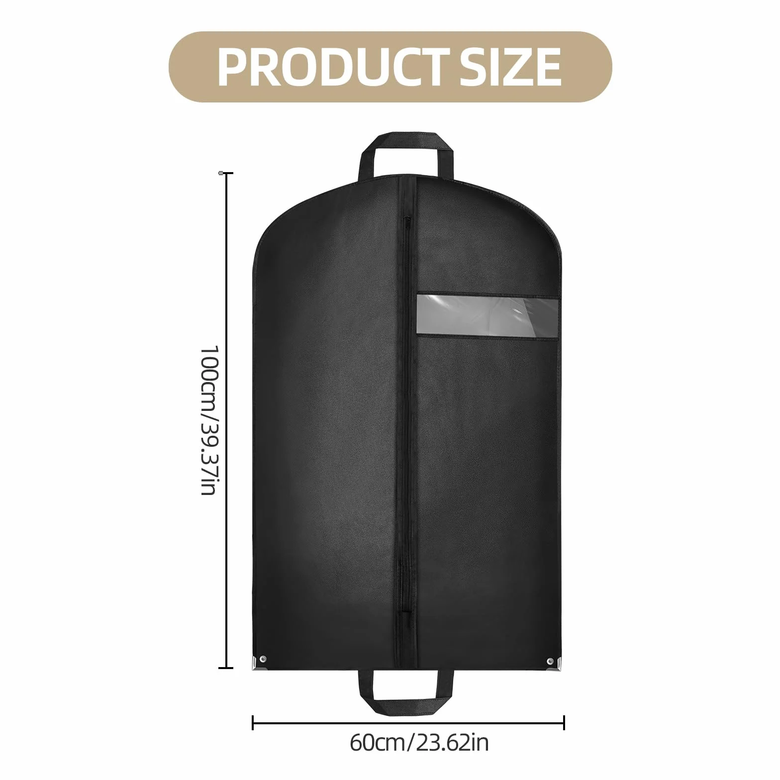 Jsdoin 3 x worek na ubrania premium do garnituru 100 x 60 cm, oddychający materiał, garnitur z uchwytem do noszenia, wysokiej jakości torba na ubrania na garnitur i sukienkę, oddychająca torba na