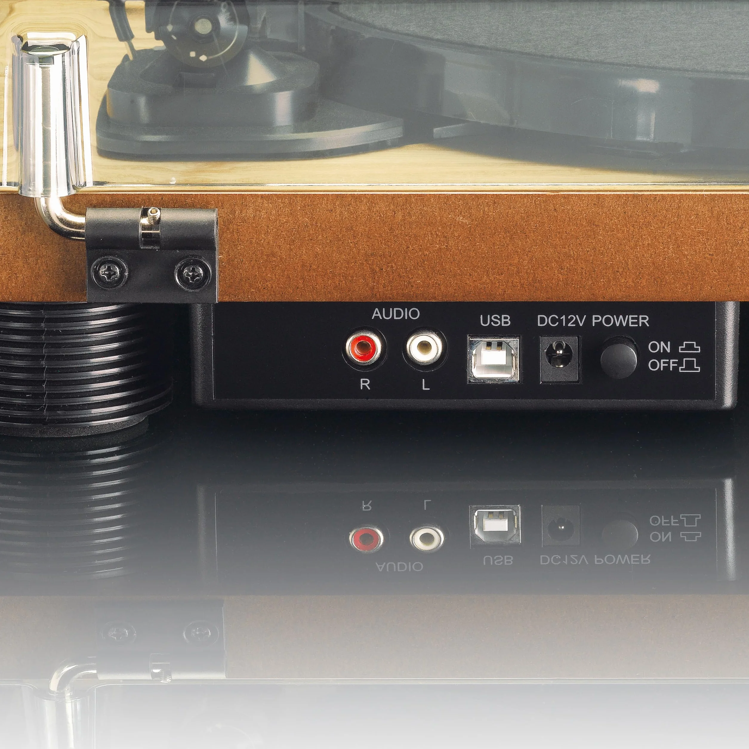 Gramofon Lenco (Ls-50 Wood) Wyjście RCA i USB, 2 głośniki wewnętrzne ze wzmocnionym charakterem