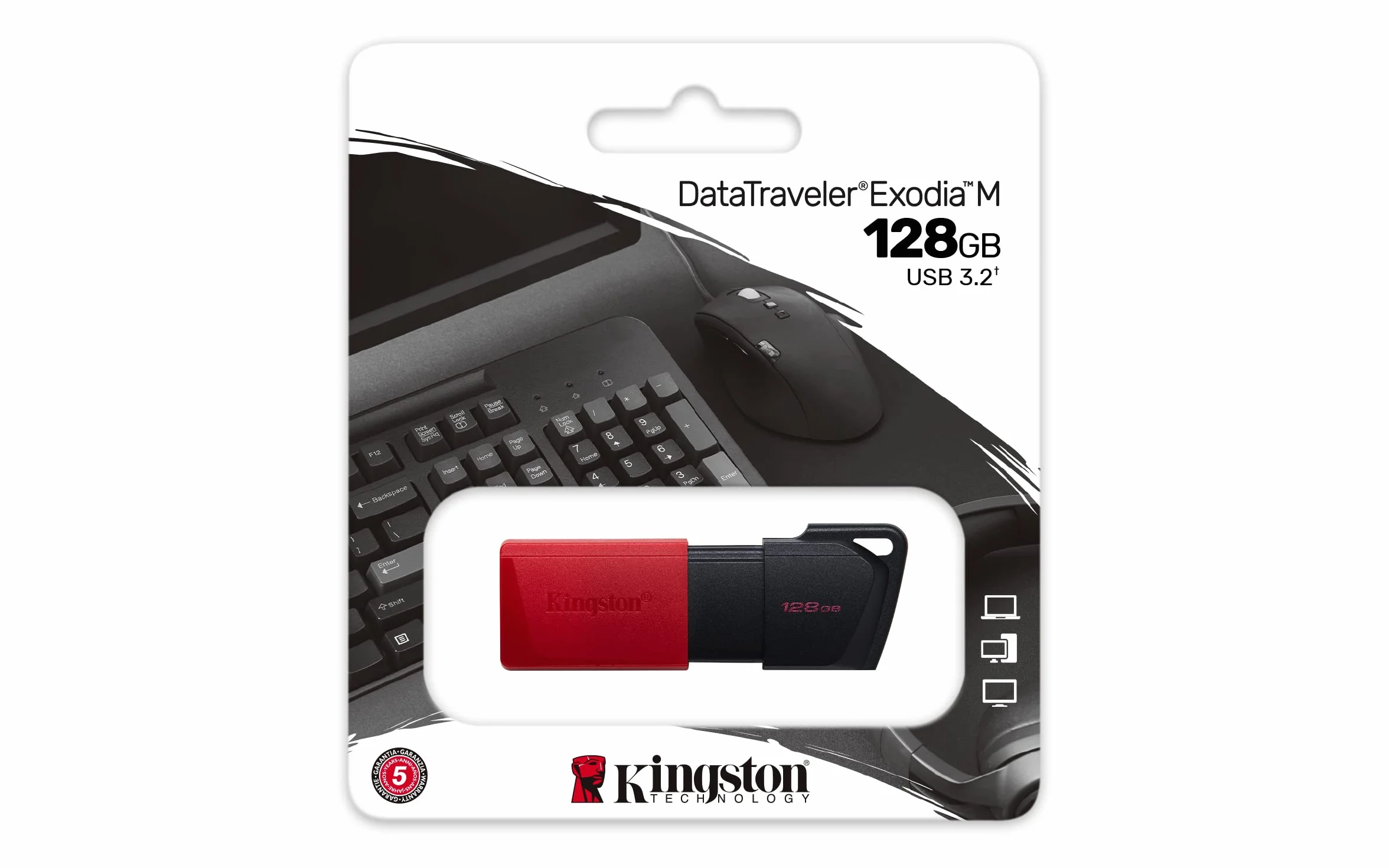 Kingston Datatraveler Exodia DTXM/128GB Pendrive, Czarny, 128GB