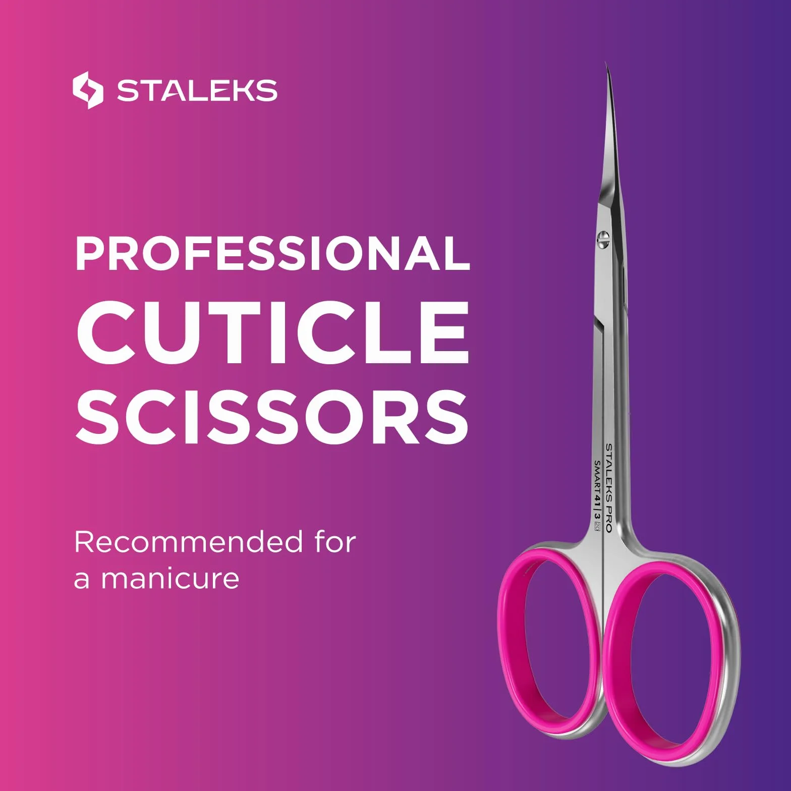 STALEKS PRO Smart 41 typ 3 profesjonalne nożyczki do skórek z hakiem – 1 opakowanie – model SS-41/3 (SS-41/3)