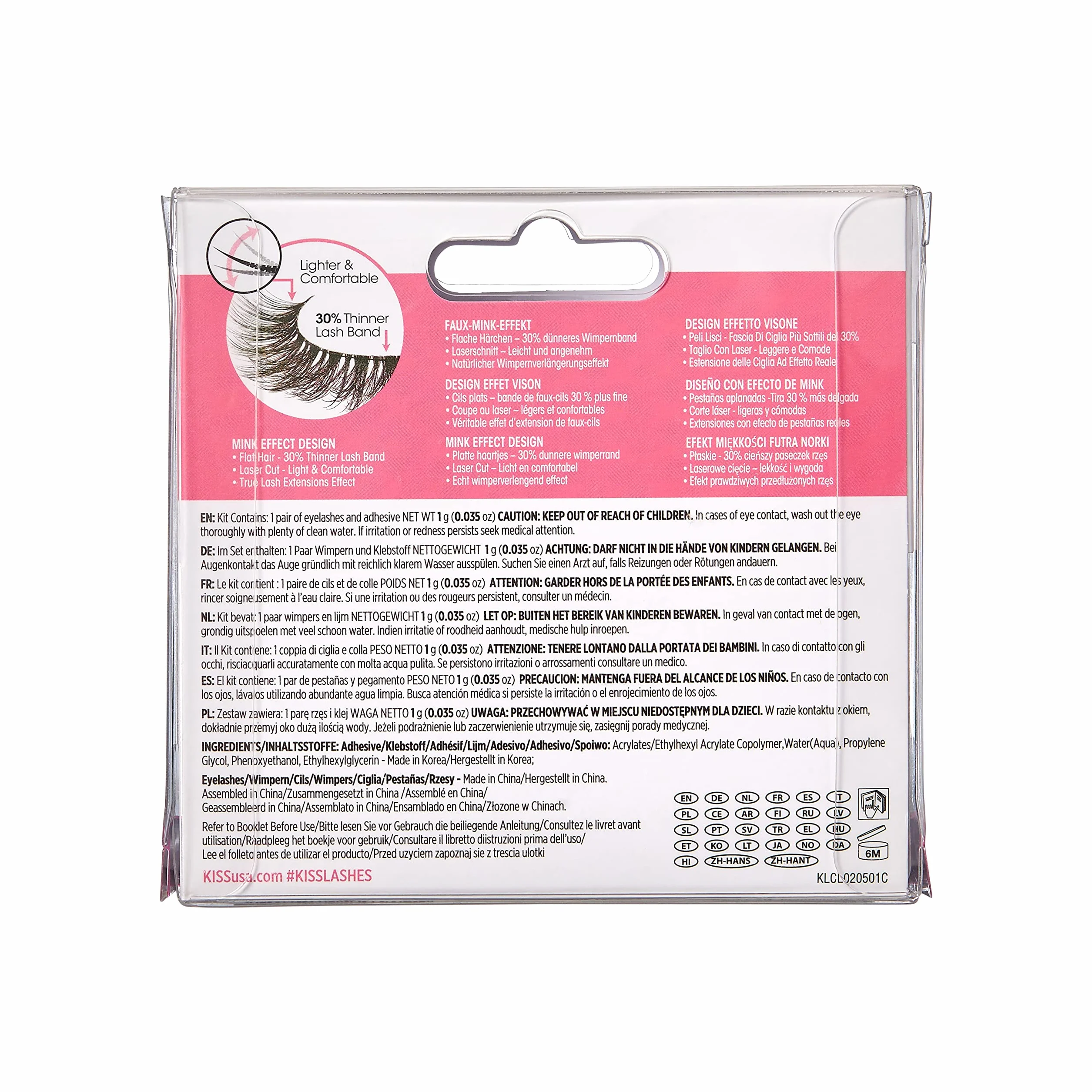 KISS sztuczne rzęsy Lash Couture LuXtensions -Royal Silk, 1 para rzęs, 1 klej 1g