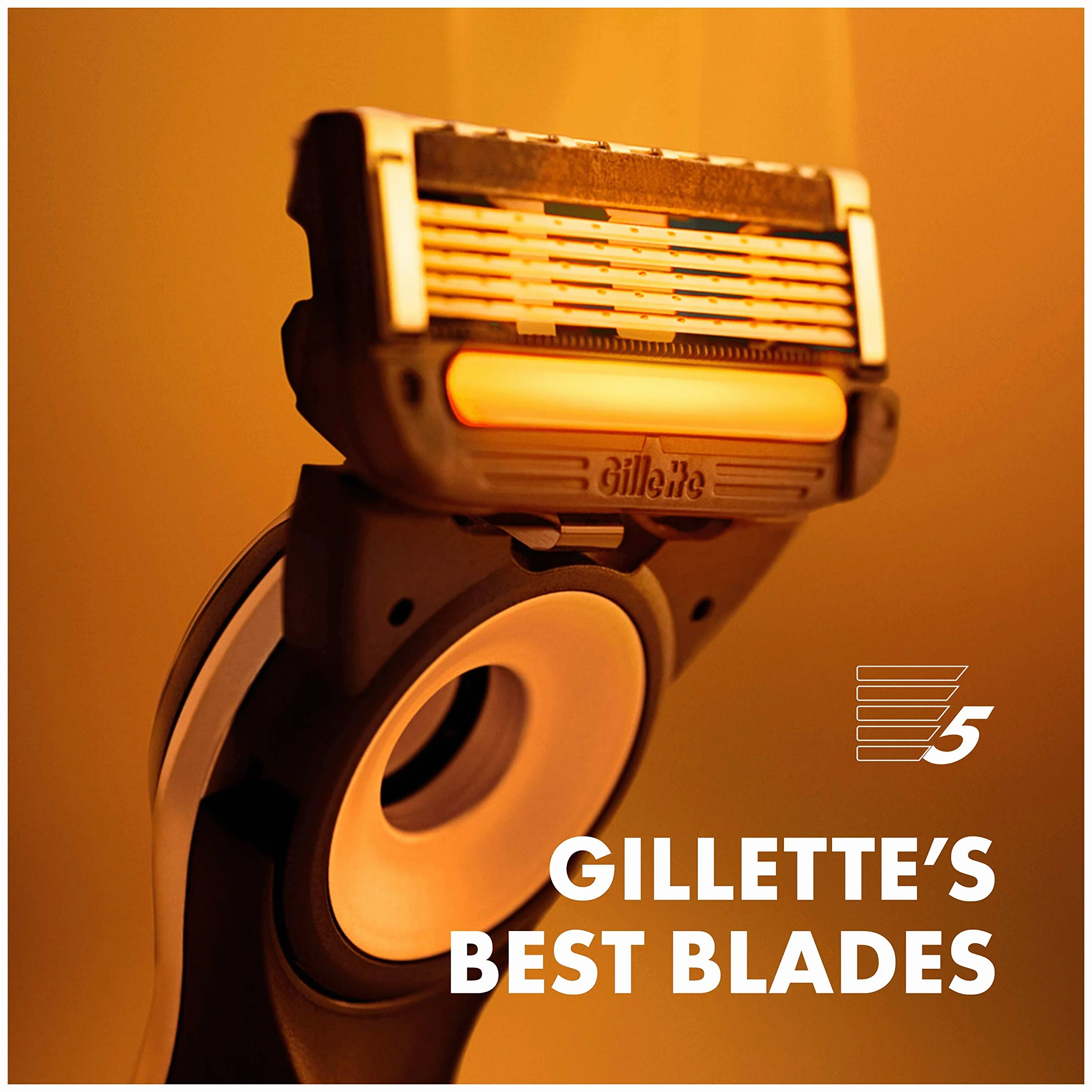 Gillette ‎7702018521272 Podgrzewane Ostrza Golarki Dla Mężczyzn, 10 Sztuk, Srebrny, Niebieski
