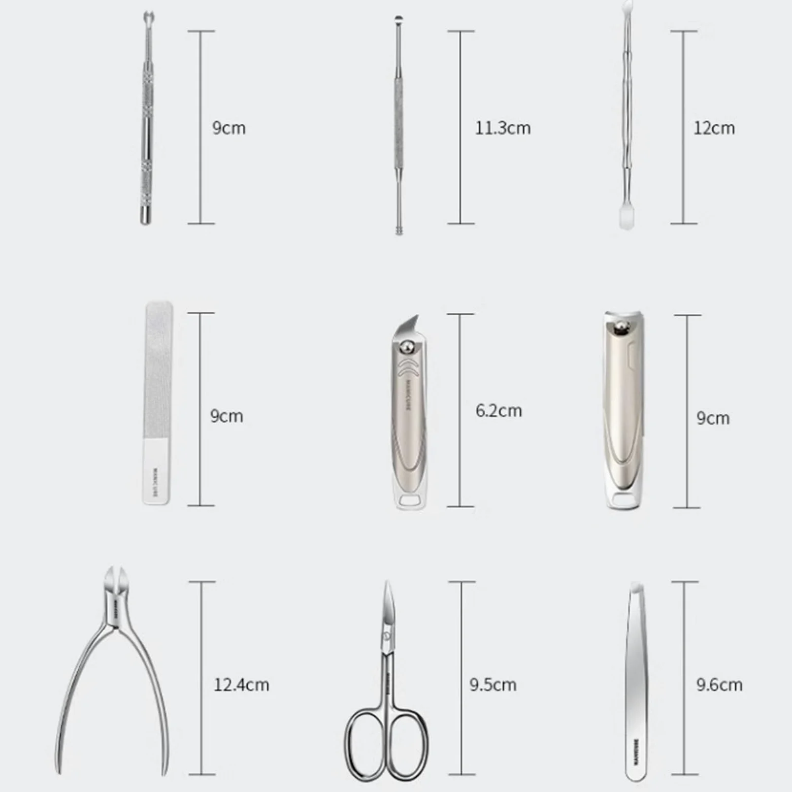 Narzędzia do manicure zestaw do manicure zestaw do obcinacza do paznokci Profesjonalny zestaw do pedicure 9-częściowy zestaw do pielęgnacji ze stali nierdzewnej z obcinaczem do paznokci Olécranon dla