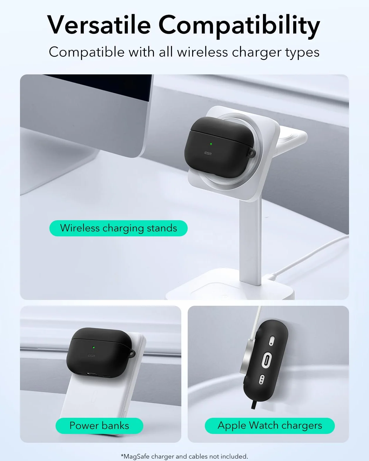 ESR Etui do Airpods Pro 2 (2023/2022/2019) z HaloLock, seria Cloud, czarne