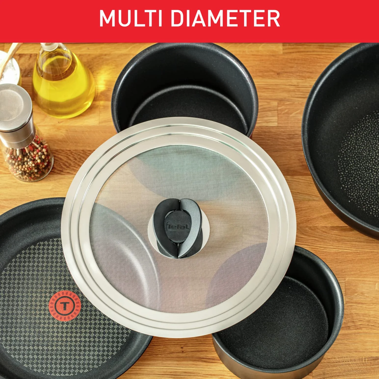 Tefal Ingenio osłona antyrozbryzgowa ze stali nierdzewnej 24-30 cm