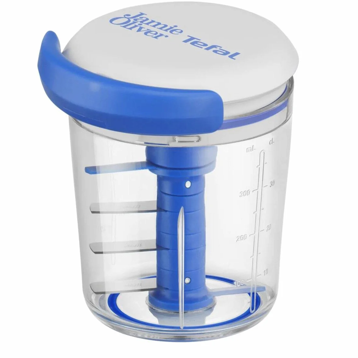 Jamie Oliver by Tefal Chop & Shaker 450 ml, szybkie, ostrza ze stali nierdzewnej, wodoodporna pokrywa, podziałki wewnętrzne, warzywa, cebula, zioła, orzechy włoskie, sosy sałatkowe, sosy, marynaty
