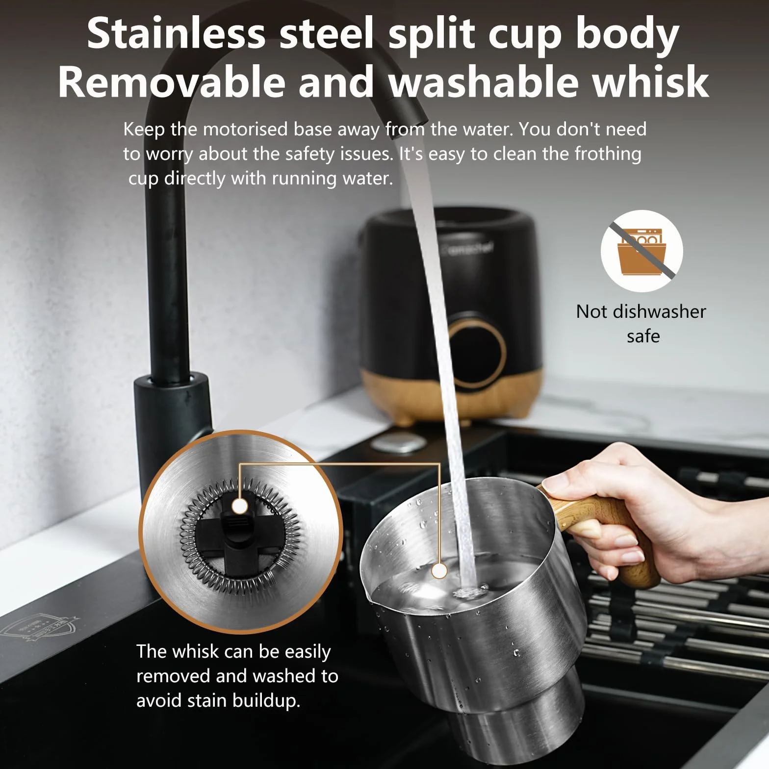 AMZCHEF 8 w 1 automatyczny spieniacz do mleka 550 W, 600 ml, wielofunkcyjny spieniacz do mleka dzielonego, elektryczny do gorącego i zimnego mleka, gorącego mleka, pokarmu dla niemowląt na bazie